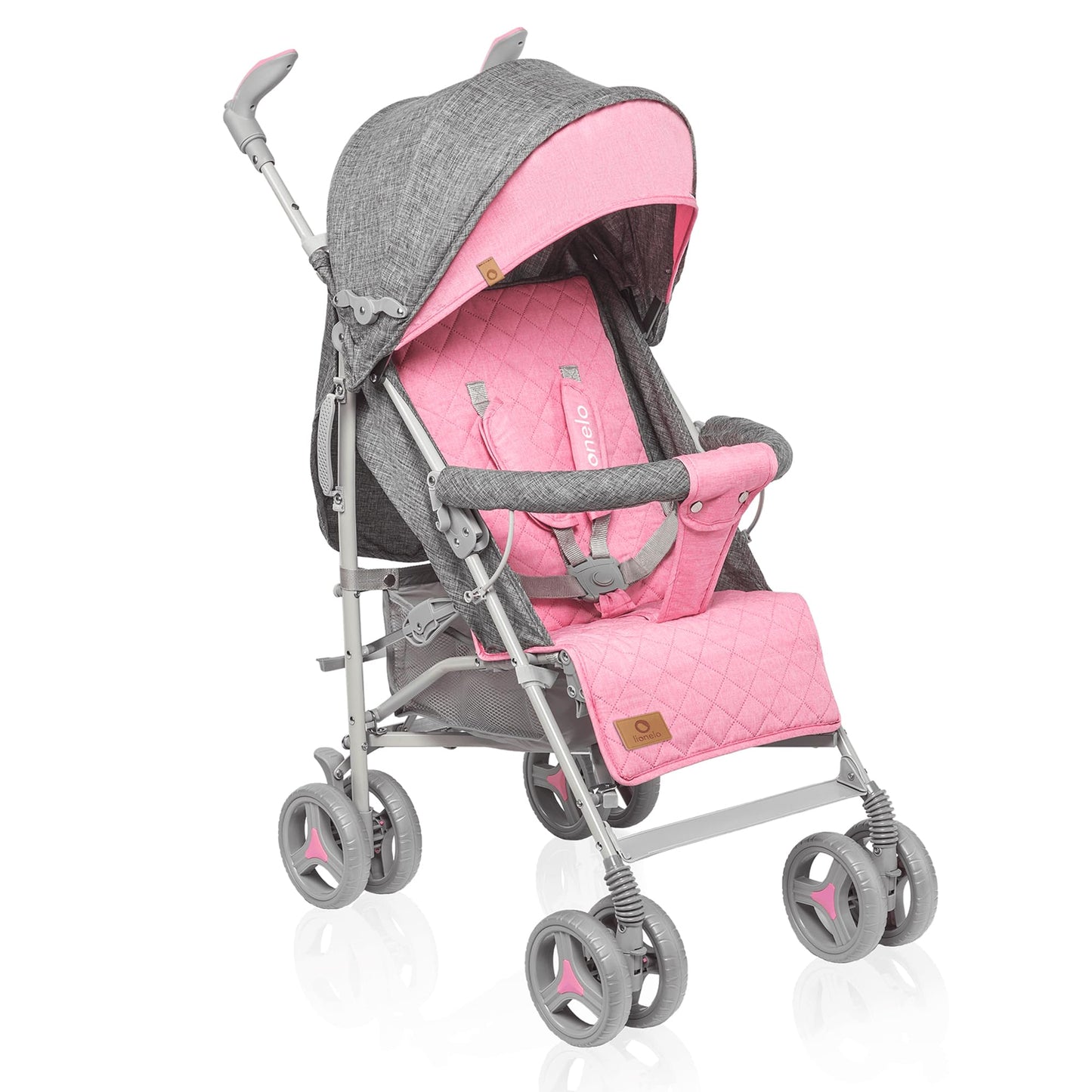 Lionelo Irma Pushchair up to 15 kg, Lightweight Modern Pushchair with Reclining Function, Foldable, Large 6 Inch Wheels, Large Basket, Bag, Mosquito Net