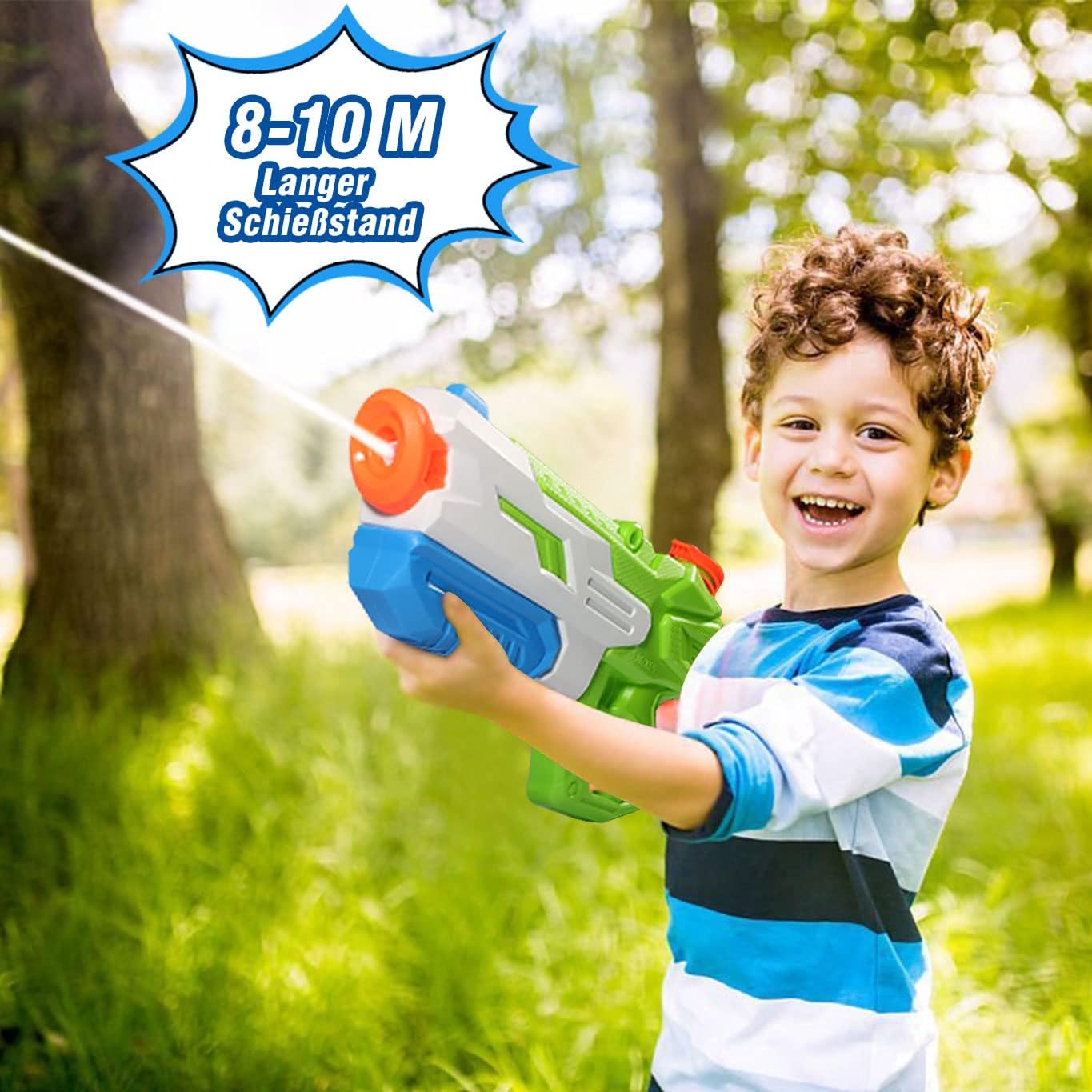 Delycazy Wasserpistole für Kinder, 2 Stücke Wasserpistole mit 10 Meter Großer Reichweite Super Wasser Soaker Spritzpistole 650ML Wasserspritzpistole Schwimmbad Strand Outdoor Spielzeug für Erwachsene