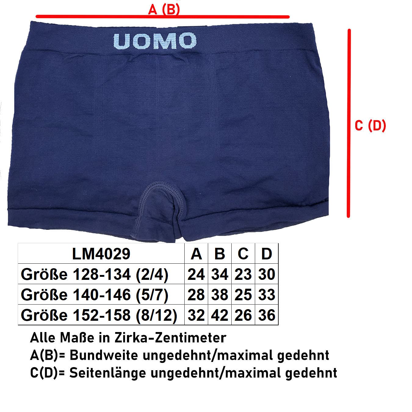 LisaModa Jungen Retroshort 8er Pack Seamless Stretch Unterhosen Farbset