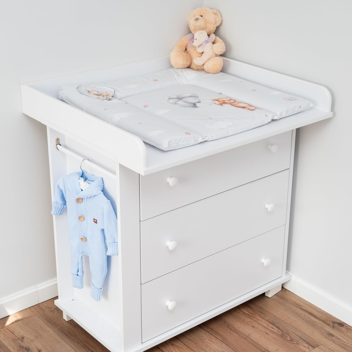 Wickelauflage Wickelunterlage abwaschbar und wasserdicht 75x72 cm - Wickelmatte zum Auflegen auf Wickeltisch Wickelaufsatz Wickelkommode oder Waschmaschine changing mat 75 x 72 Safari Motiv