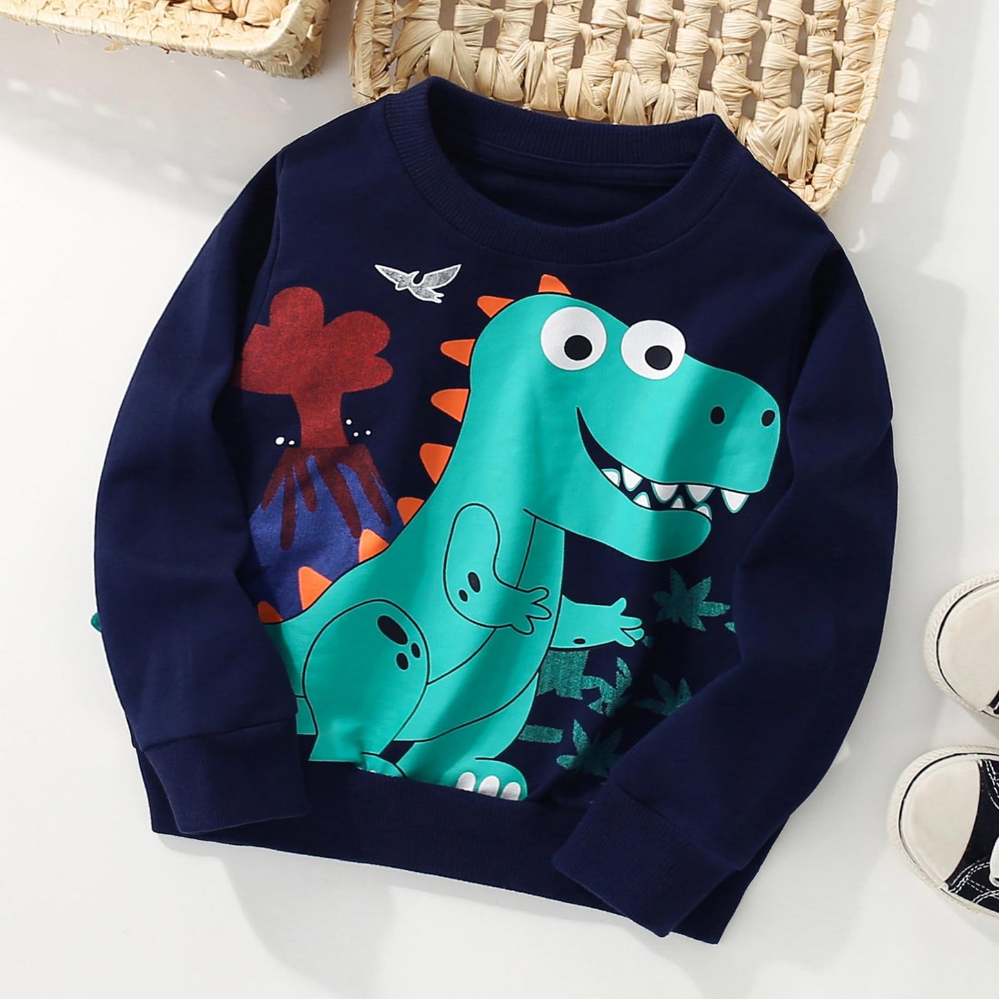 Pilipulu Sweatshirt Boys Kids Pullover Boys Cotton Long Sleeve Shirt Kids Dinosaur Digger Warm Tops 2-7 Years Size 92 98 104 110 116 122