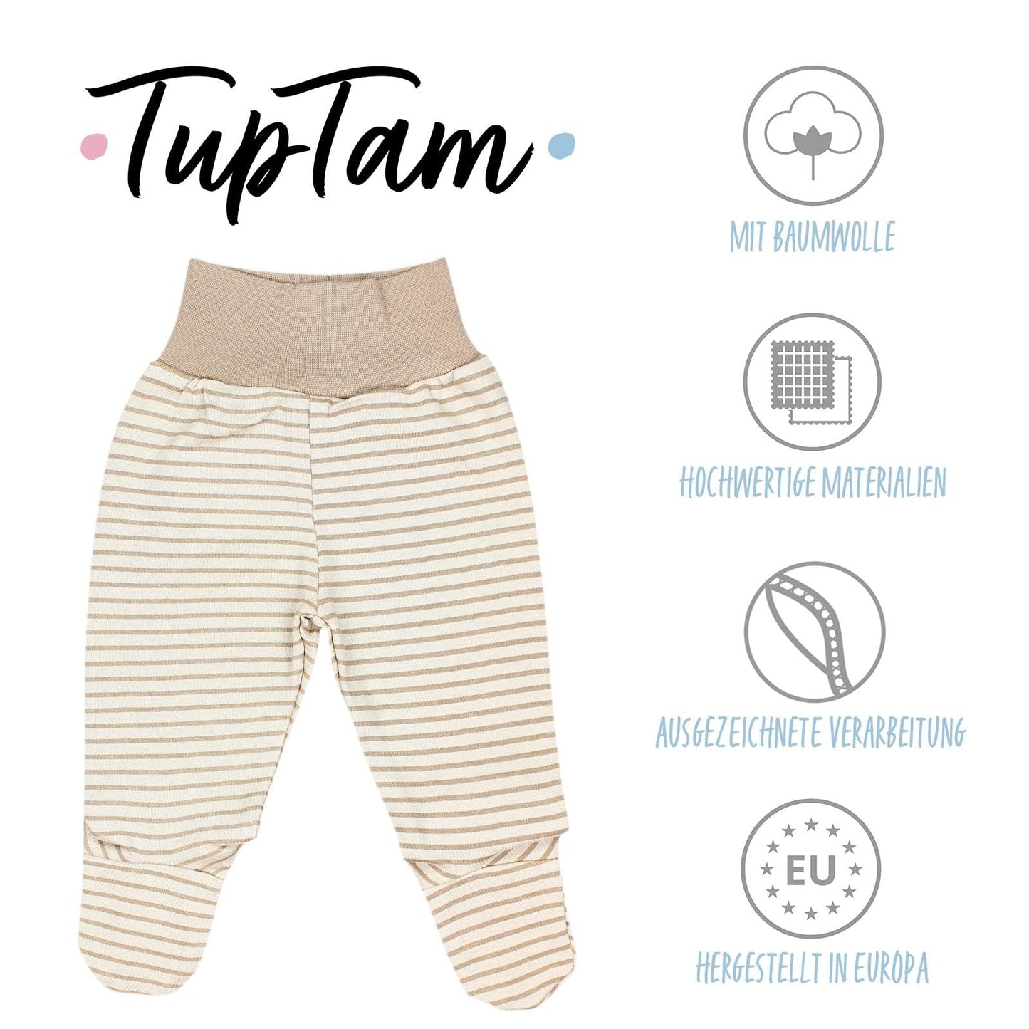TupTam Baby Girl’s Romper suit with feet, pack of 3