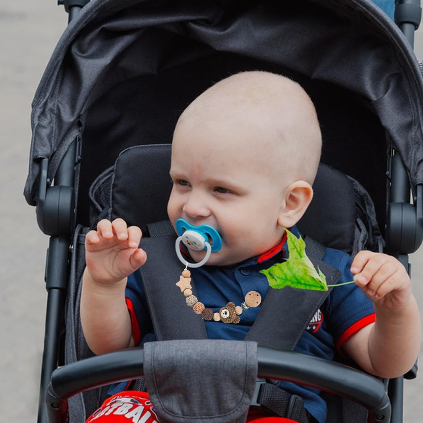Handgemachte Bär Design Schnullerkette Cup Catcher BPA-frei Sicherheitsgurt für Verstellbarer Kinderwagenkette zum Aufhängen von Trinkbecher Halteriemen für Kinderwagen