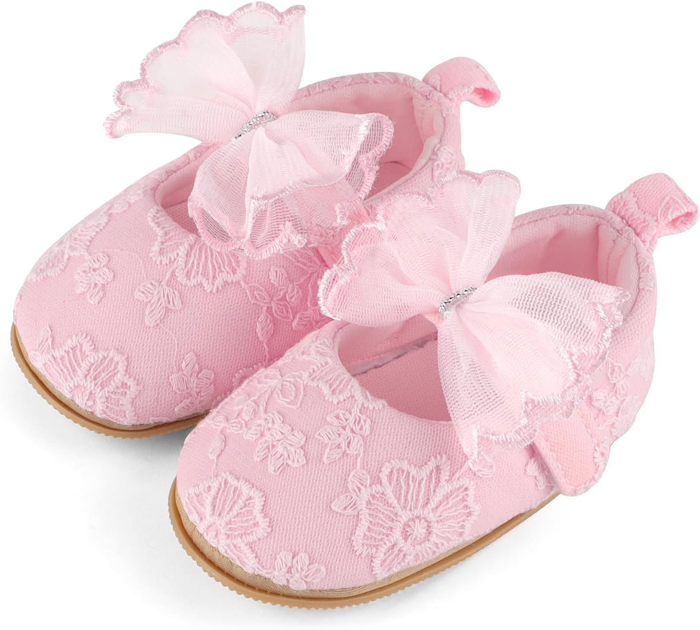 Cheerful Mario Baby Mädchen Schuhe Baby Ballerina Schuhe Lauflernschuhe Taufe Schuhe mit Bowknot PU Leder Babyschuhe