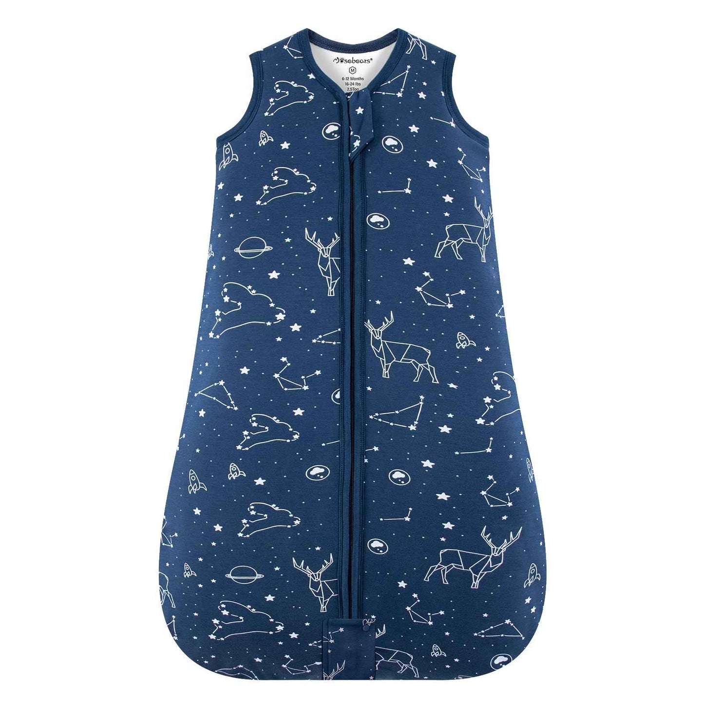 Mosebears Baby Sleeping Bag Winter 2.5 Tog, 100% Cotton Baby Winter Sleeping Bag for Babies 0-24 Months, M (6-12 Months)