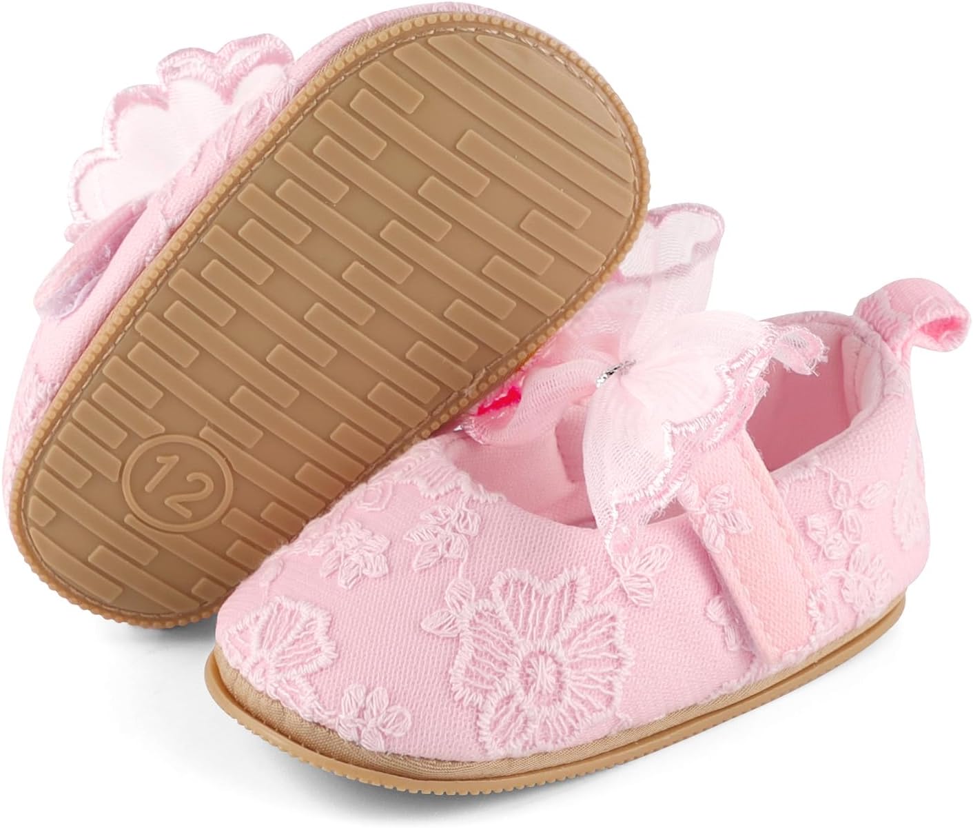 Cheerful Mario Baby Mädchen Schuhe Baby Ballerina Schuhe Lauflernschuhe Taufe Schuhe mit Bowknot PU Leder Babyschuhe