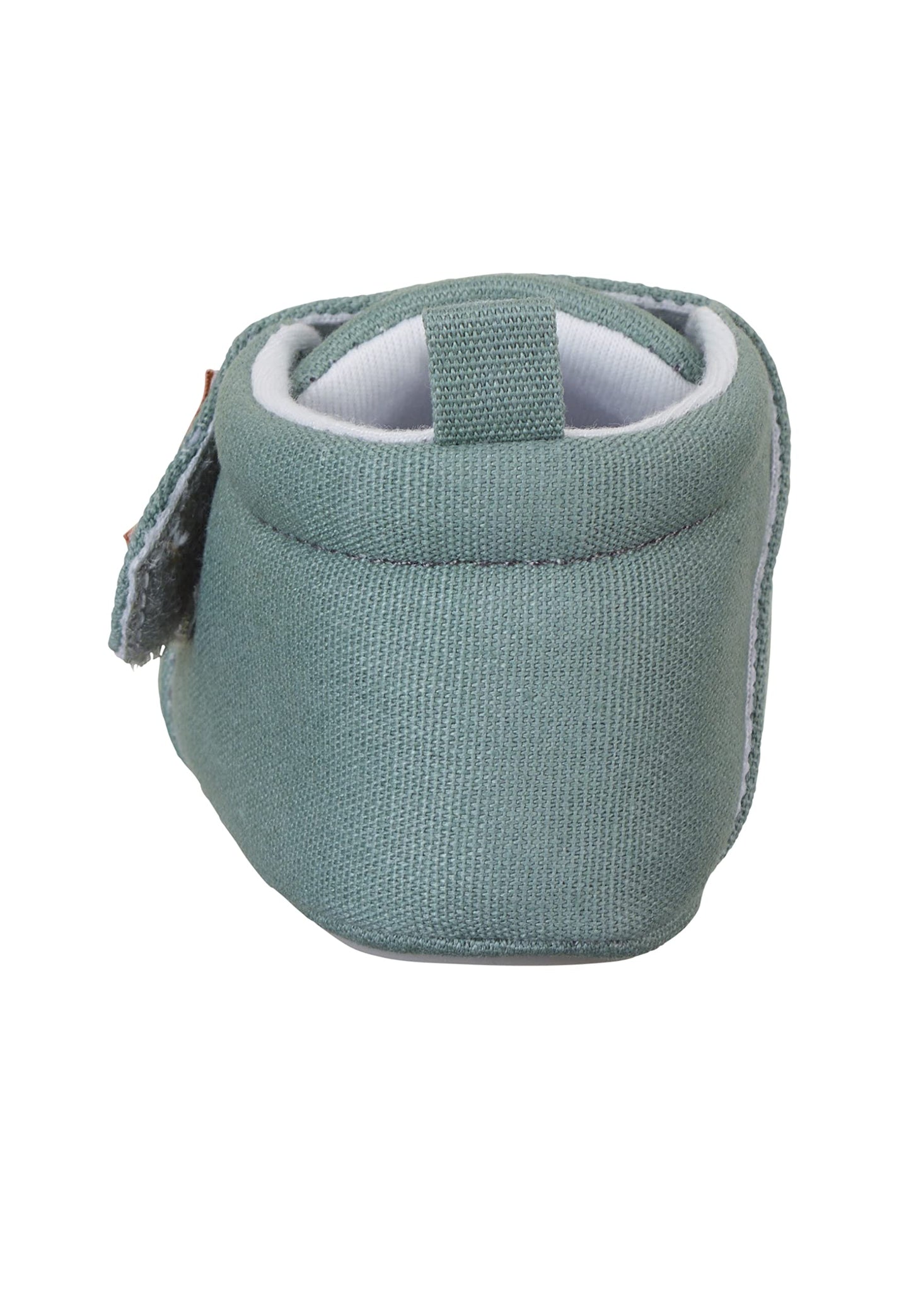 Sterntaler Krabbelschuhe uni - Baby Schuhe aus Canvas mit Klettverschluss - Baby und Kleinkind Hausschuh - aufgenähte Sternen Sohle rutschfest - Unisex Sneaker mit Jersey Futter - steingrün