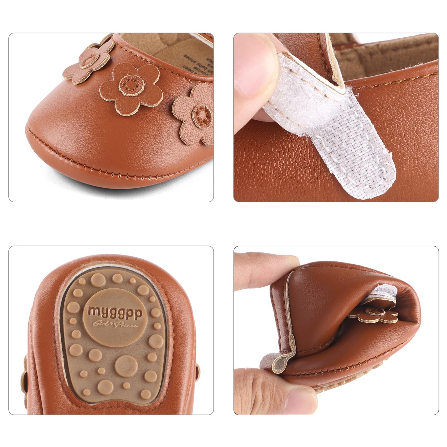 MASOCIO Baby Lauflernschuhe Krabbelschuhe Mädchen Kleinkind Rutschfesten Lederpuschen Babyschuhe 3-18 Monate