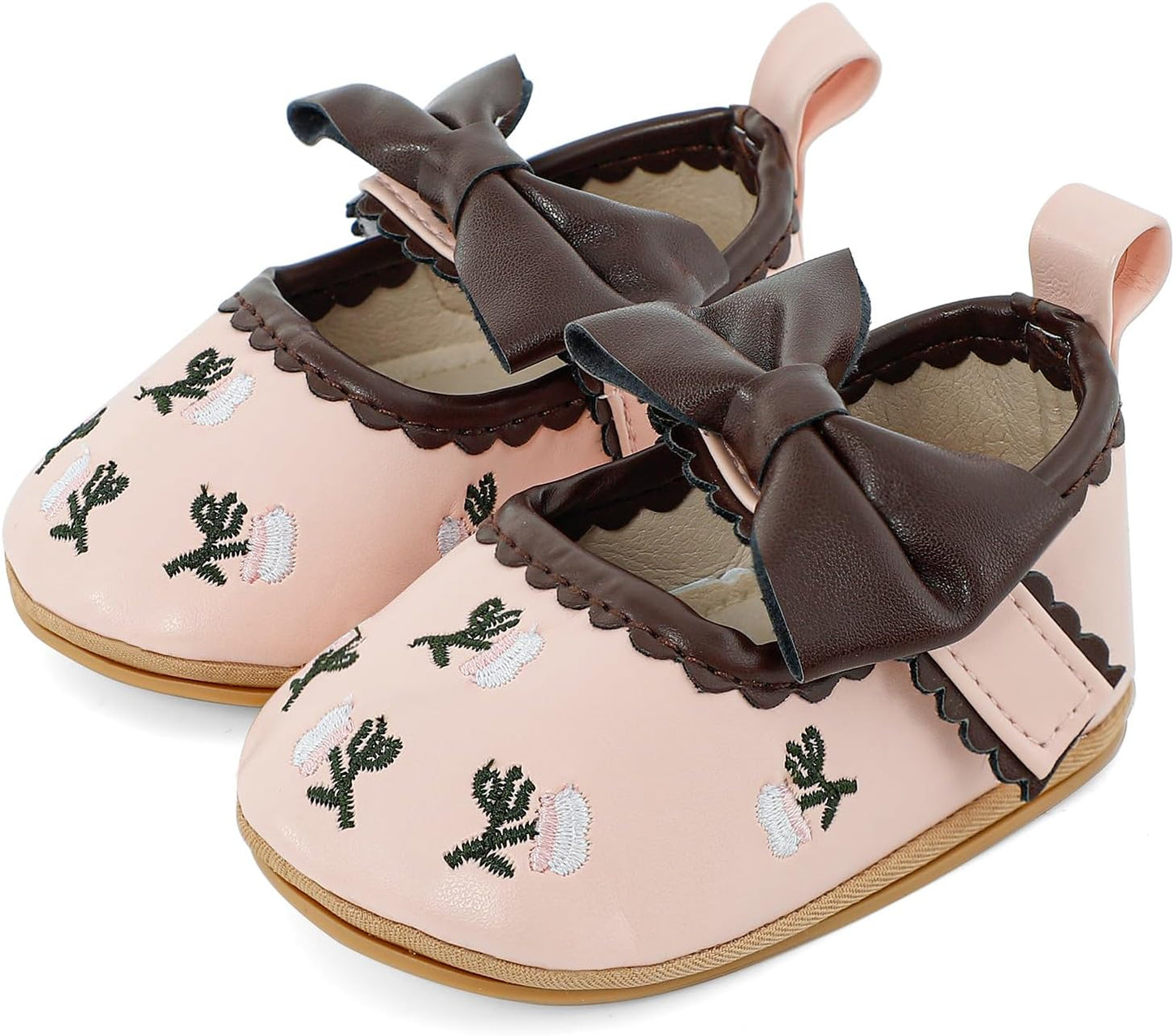 Cheerful Mario Baby Mädchen Schuhe Baby Ballerina Schuhe Lauflernschuhe Taufe Schuhe mit Bowknot PU Leder Babyschuhe