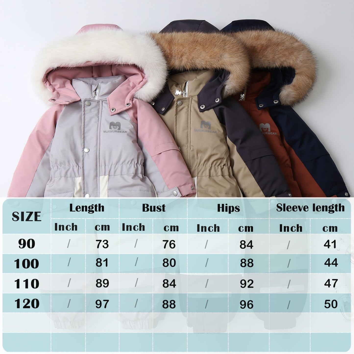 linboo Snowsuit Baby Romper Children Boys Jumpsuit Ski Suit Jumpsuit with Hood Girls One Piece Down Jacket Lined Winter Snow Overall