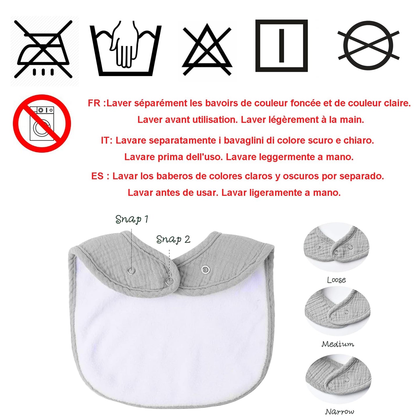 SLOSH Lätzchen Baby Für Neugeborene Babylätzchen für Babys und Kleinkinder Jungen und Mädchen Unisex Set Druckknopf