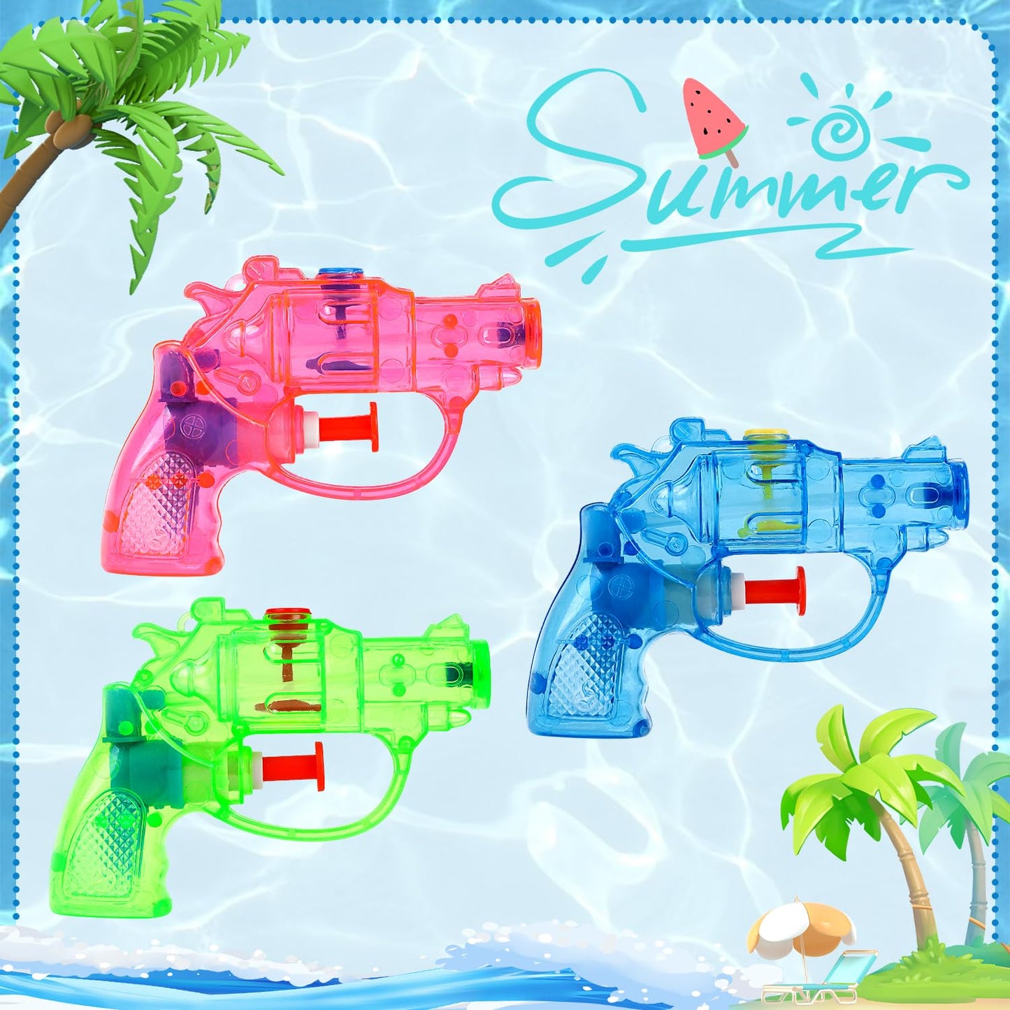 DERAYEE 12 Stück wasserpistole klein,Wasserspritzpistolen,Spritzpistole,Mini Wasserpistolen,Sommer Spielzeug Garten Pool Party Mitgebsel für Kinder