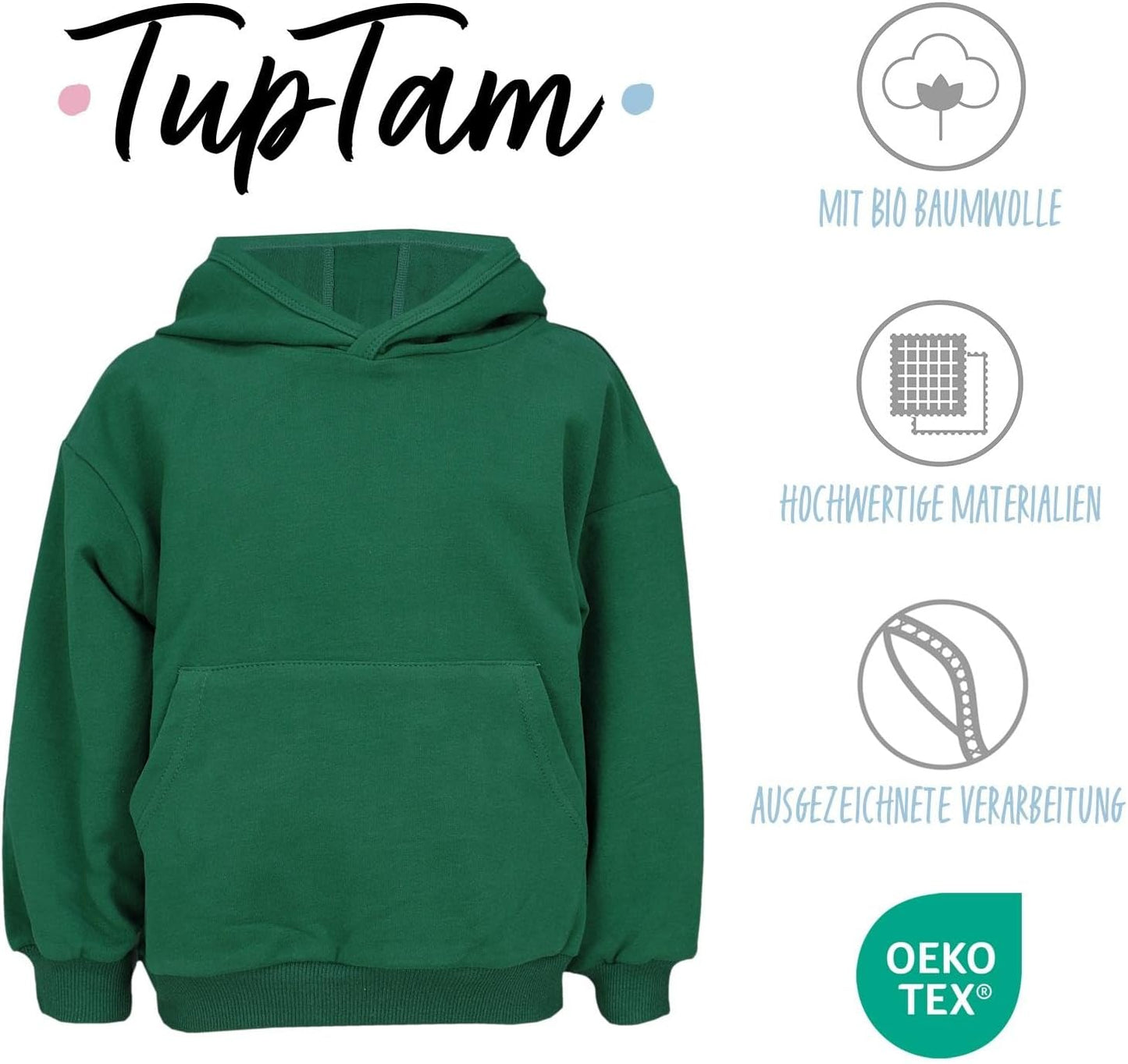 TupTam Unisex Boy's Girls' Hoodie Sweatshirt Organic Cotton