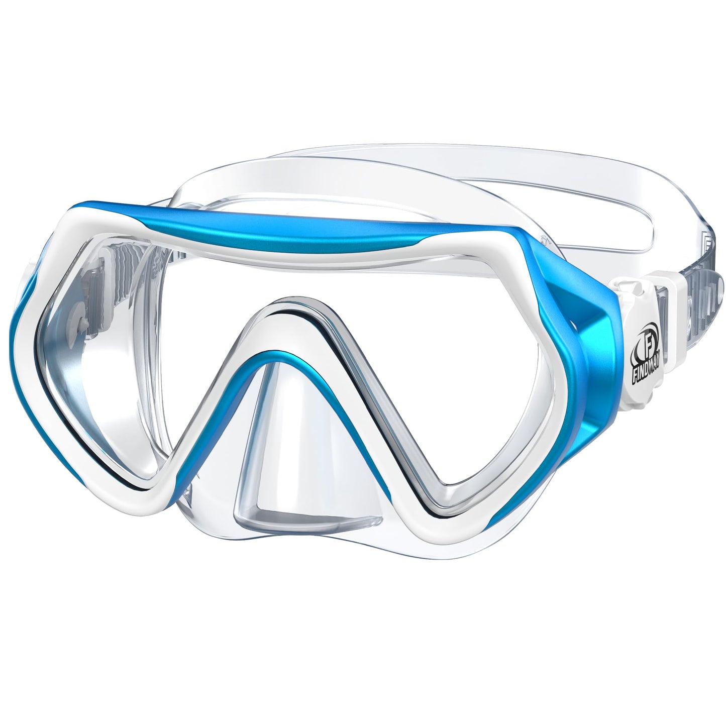 Findway Children's Diving Goggles, Swimming Goggles, Snorkel Mask for Boys Girls Teenagers, Diving Mask with Nose Cover, 180° Panorama, HD, Anti-Fog, Anti-Leak, Diving Goggles for Children 4-16 Years