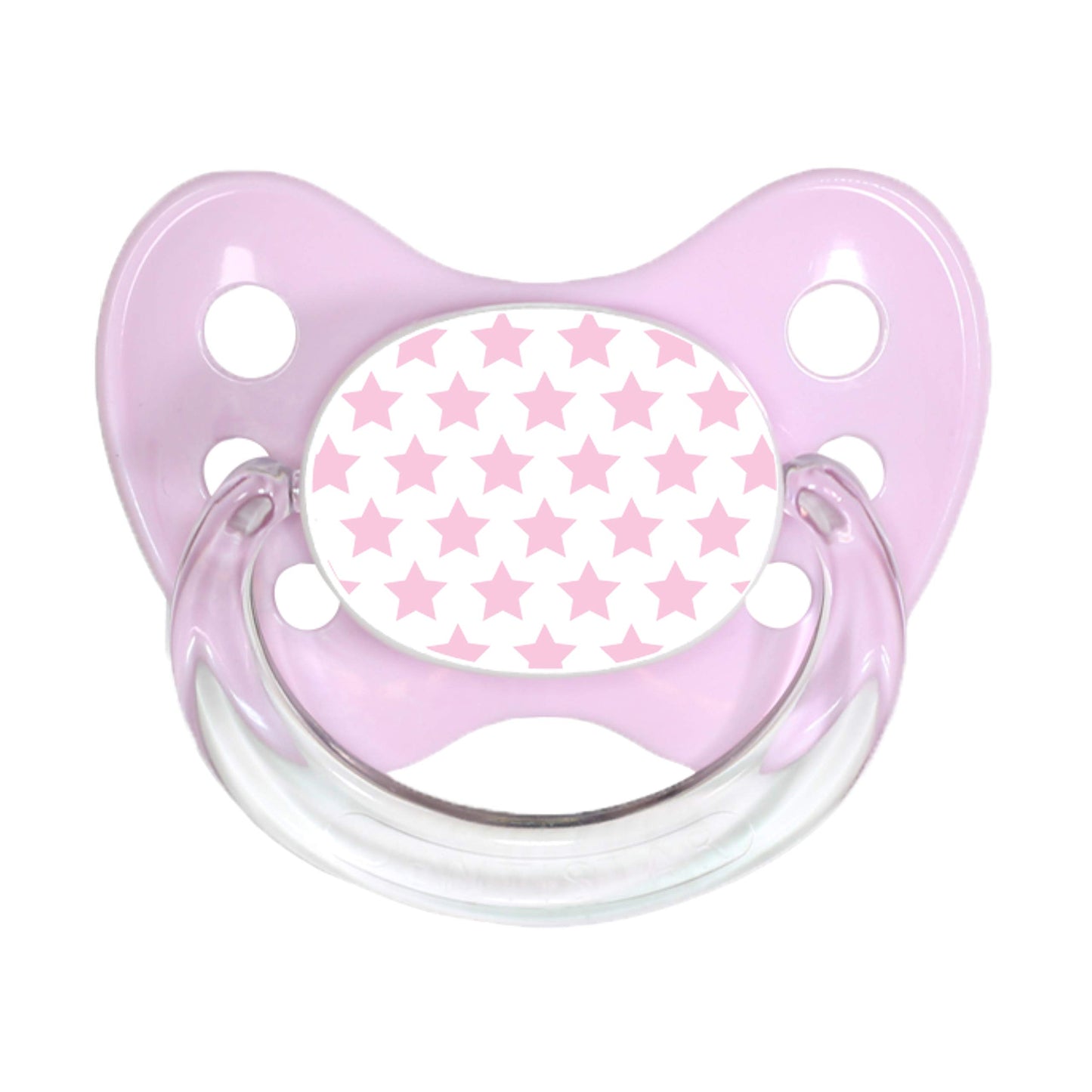 dentistar Silikon Schnuller 3er-Set - Größe 1 Schnuller 0-6 Monate - Zahn- & kieferfreundlicher Nuckel mit Dental-Stufe – BPA-frei – Made in Germany - Grinsebacke, Transparent