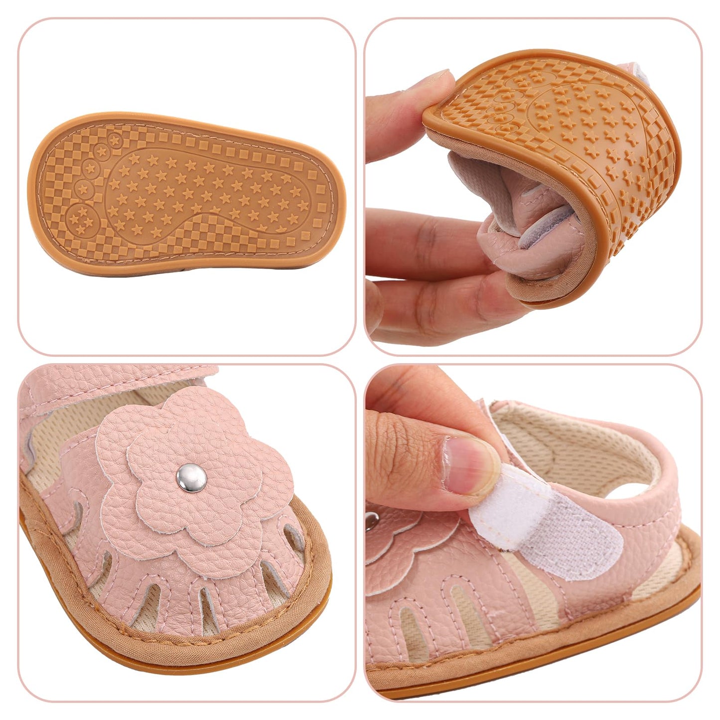 MASOCIO Babyschuhe Mädchen Sandalen Sommer Schuhe Flach Gummi Rutschfest