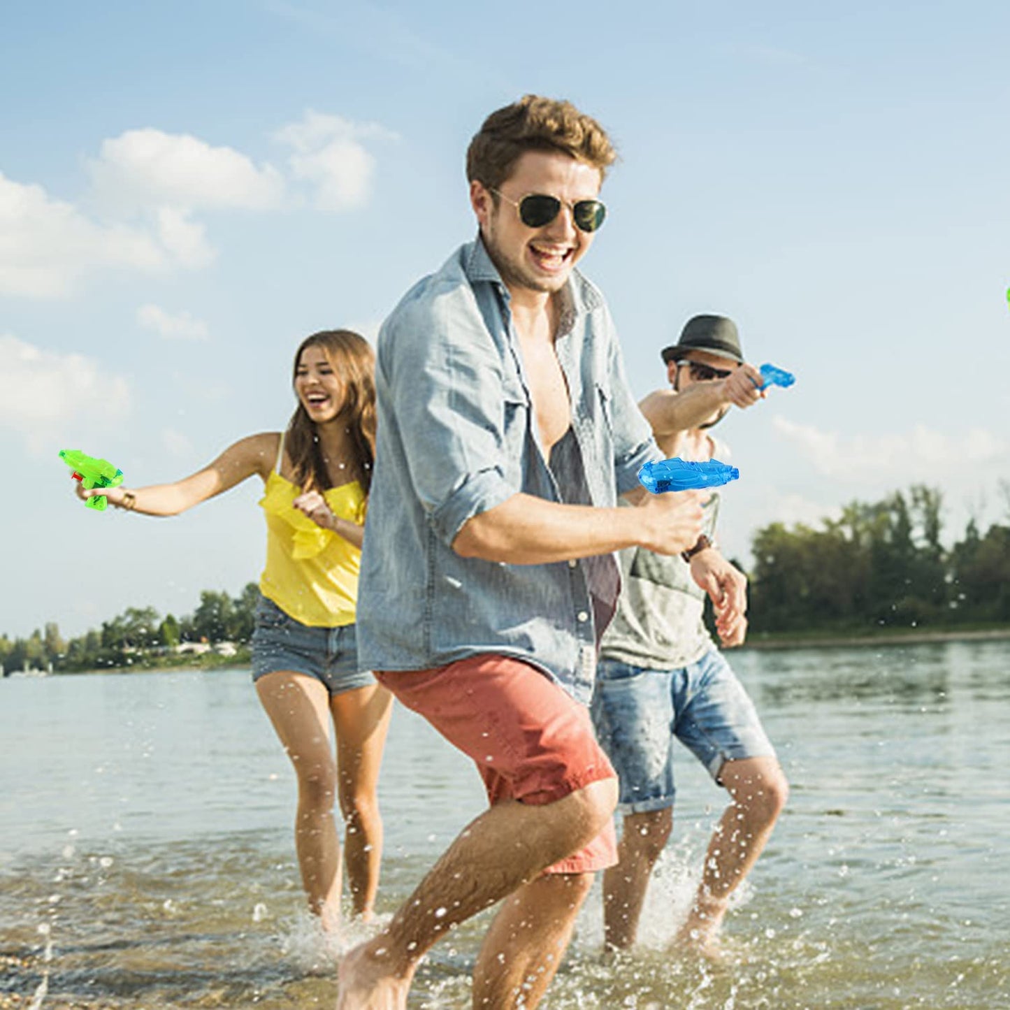 DERAYEE 12 Stück wasserpistole klein,Wasserspritzpistolen,Spritzpistole,Mini Wasserpistolen,Sommer Spielzeug Garten Pool Party Mitgebsel für Kinder