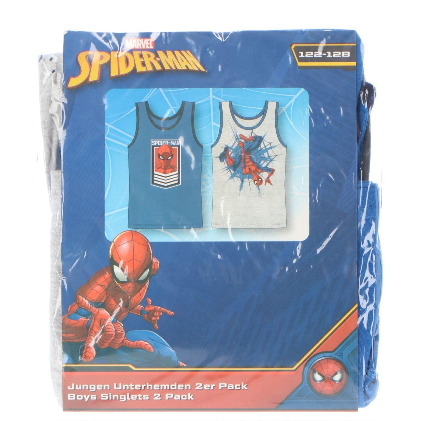 2er Spiderman Unterhemd für Jungen - Kinder Tank Top Hemdchen Unterwäsche Sommer Kinder Geschenk