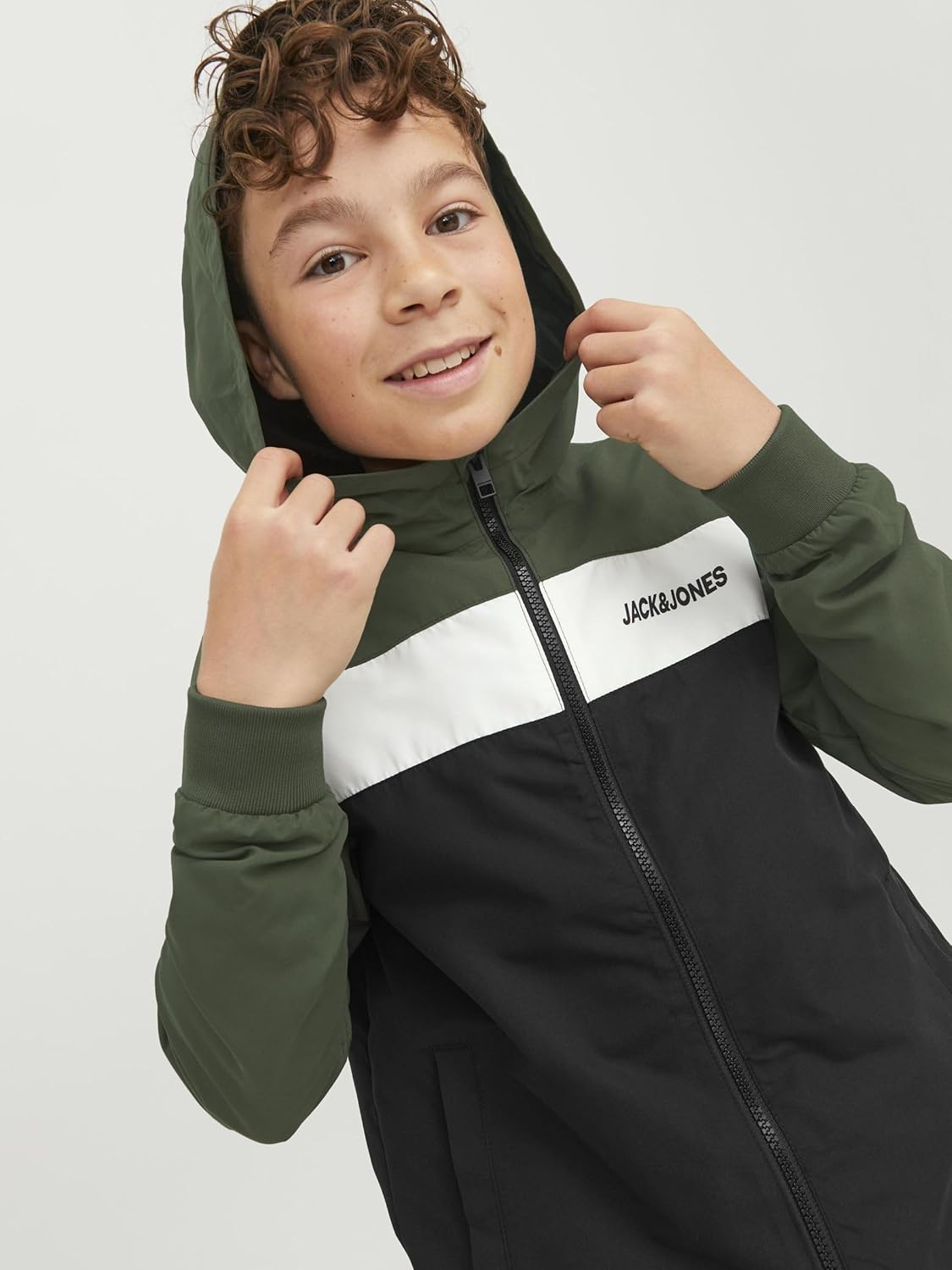 JACK & JONES Jjerush Blocking Hood Bomber Sn Jr Boys Jacket