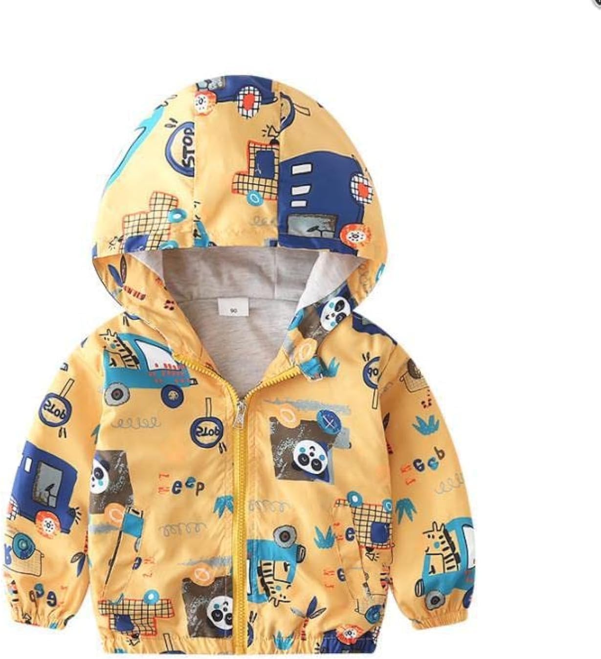 Volunboy Baby Kapuzen Jackets, Jungen Langarm Winddicht Mantel Cartoon Aufdruck Jacken