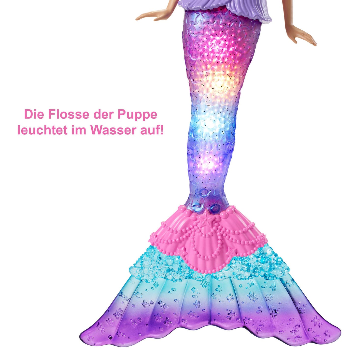 Barbie Dreamtopia Zauberlicht Meerjungfrau Puppe mit blonden Haaren, Barbiepuppe mit Meerjungfrauenschwanz, geeignet als Geschenk für Kinder ab 3 Jahren, HDJ36