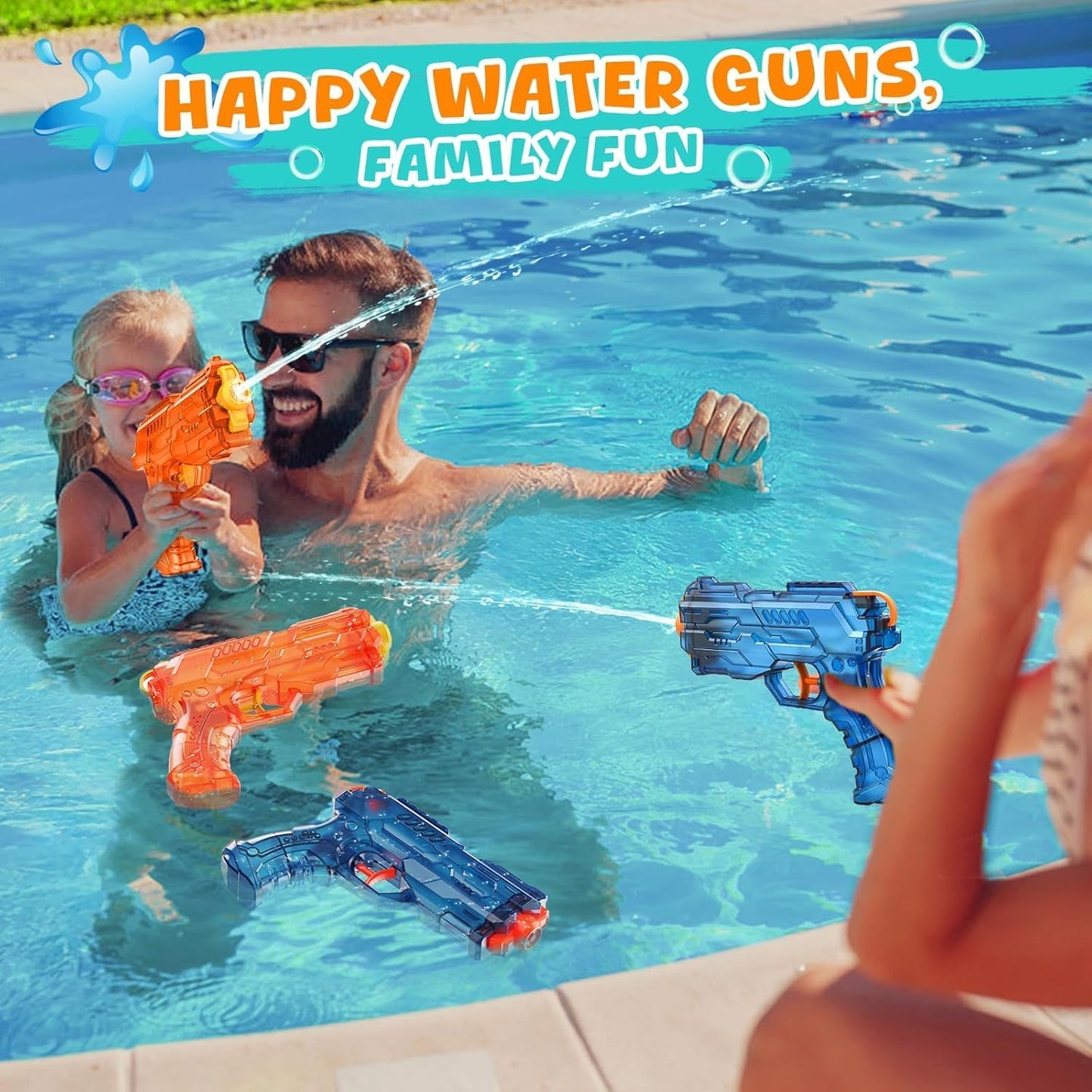 Wasserpistole Kinder 2 Stück Wasserspritzpistole Reichweite 10 Meter Wasserpistole Klein für Kinder Sommer Schwimmbad Pool Strand Wasserschlacht Wasserspritzpistole Spielzeug
