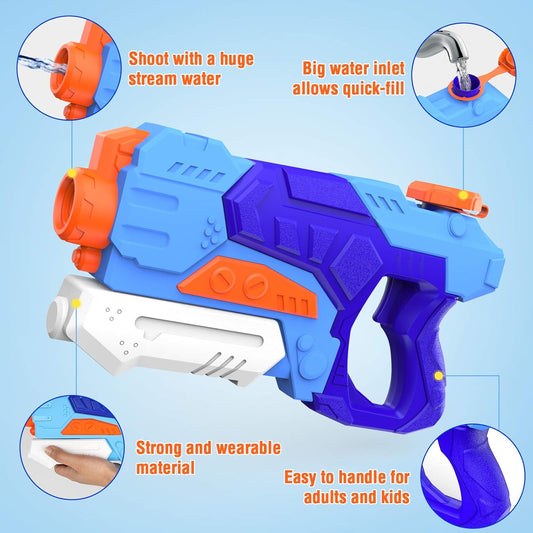 Kiztoys Wasserpistole Spielzeug Kinder Set von 2 600 ml Pool Wasser Spritzpistolen mit 27 Fuß Reichweite, Sommer Wassersport, Garten und Strand Wasserpistolen für Kinder