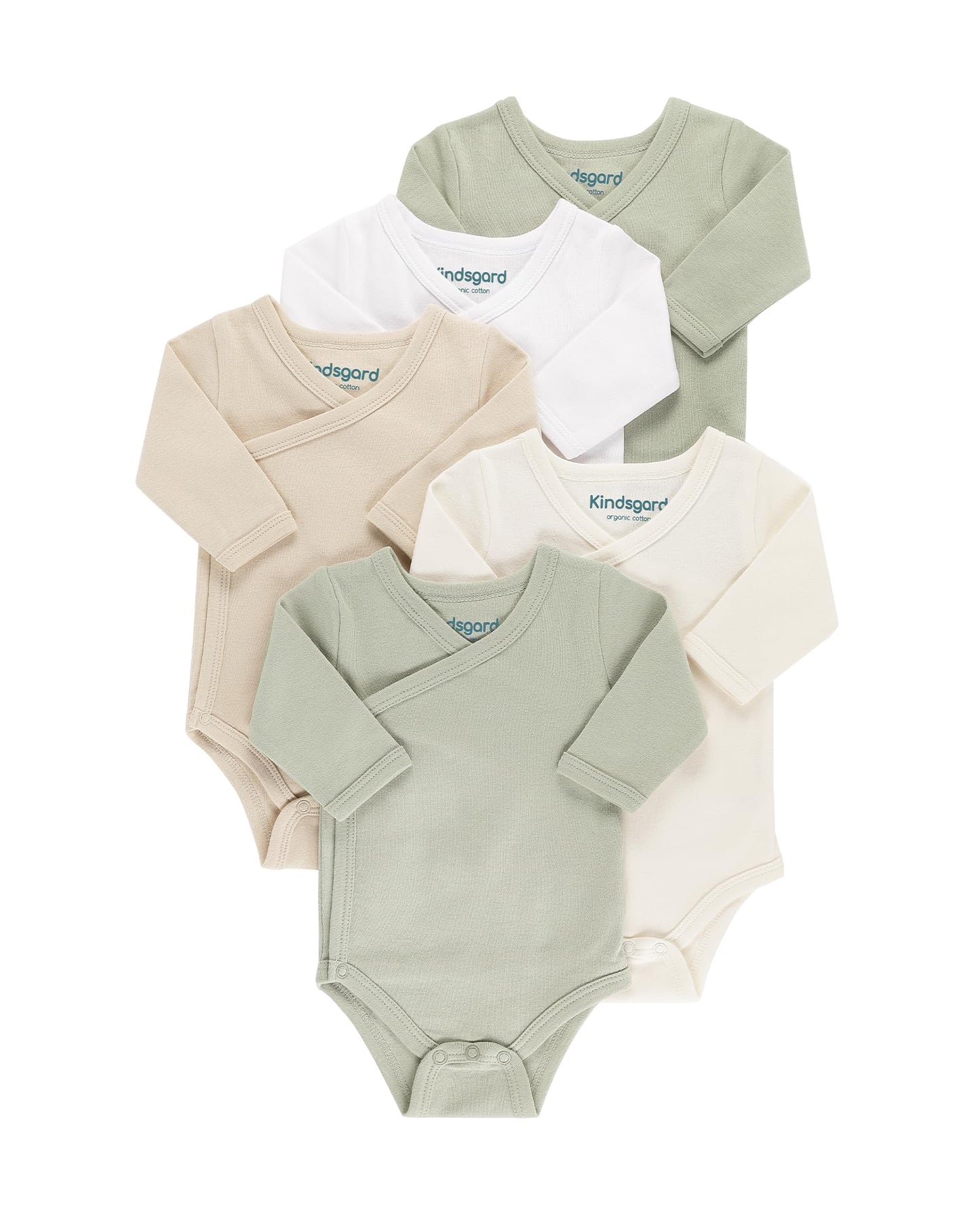 Kindsgard Baby Long-Sleeved Wrap Bodysuit Trunder - Soft and High-Quality 100% Organic Cotton