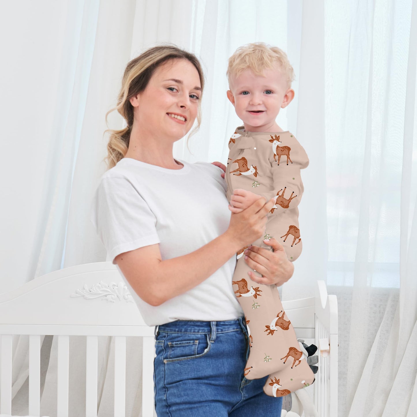 Newborn Baby Boys Girls Rompers with Foot Baby Pajamas One-Piece Long Sleeve Jumpsuit Infant Spring Autumn Bodysuit, 3 Pack