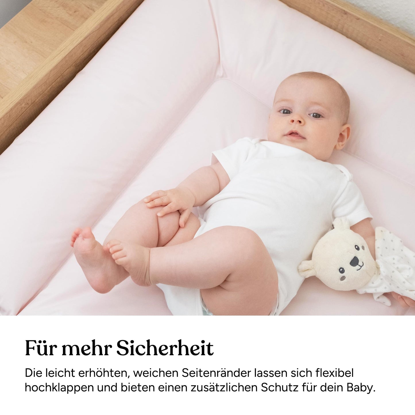 Ehrenkind® Washable Changing Mat – Hygienic, Safe and Versatile in Rose Pink – Changing Mat 72 x 85 cm – Changing Mat, Washable Table Changing Mat