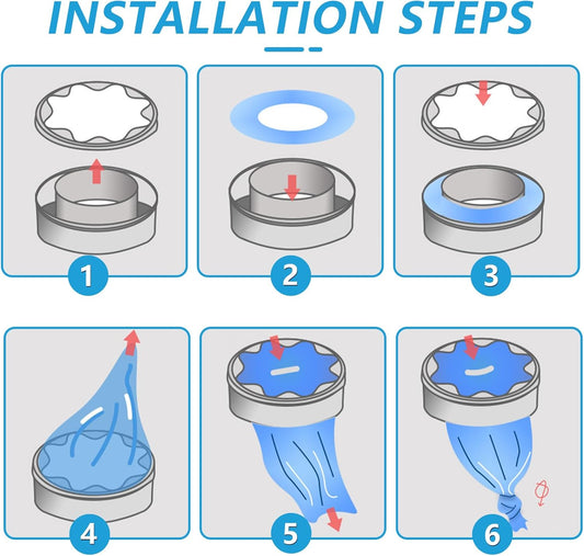 6pcs Windeleimer Nachfüllkassetten, NachfüLlfolie Windeleimer Geruchsdichte, Windeleimer-Nachfüllpackungen 4,5 M, Windeltaschen, WindelbehäLter-Nachfüllkassetten Kompatibel Mit Allen WindelbehäLtern
