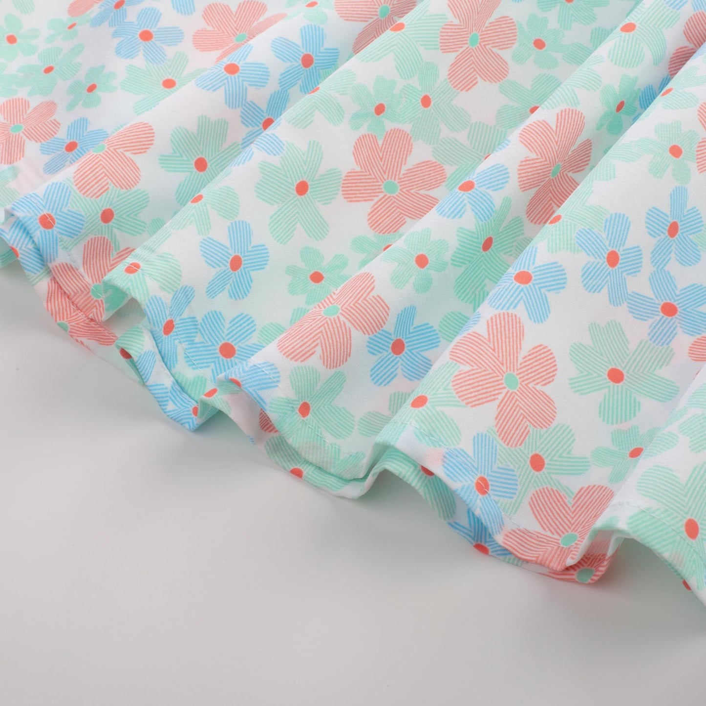 GRACE KARIN Mädchen Sommer Blumen Kleid Kinder Prinzessin A-Linie Freizeit Swing Kleid Verstellbare Spaghetti-Träger Doppelter Saum