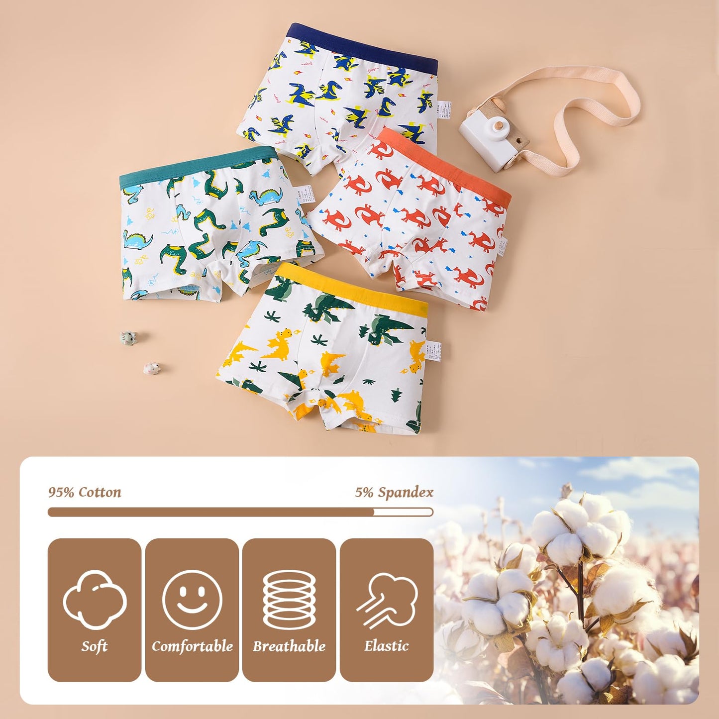 HAGOT 12er Pack Jungen Boxershorts aus Baumwolle Unterhosen, Jungen Unterhosen Baumwolle Boxershorts
