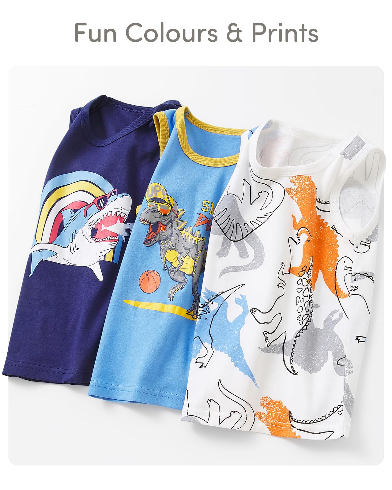 Adorel Jungen Unterhemden Baumwolle Ärmellos Tank Top Unterwäsche 3er-Pack