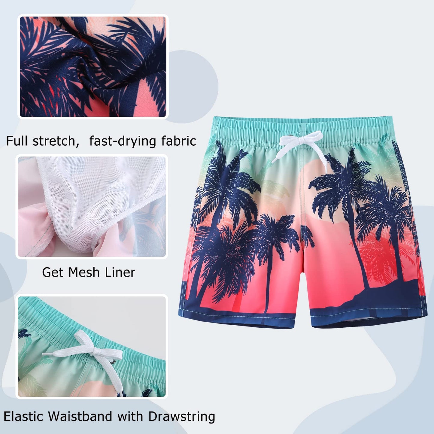 Badehose Jungen Kinder Badeshorts Schnell Trocknende Boardshorts Hawaii Strand Shorts 5-14 Jahre