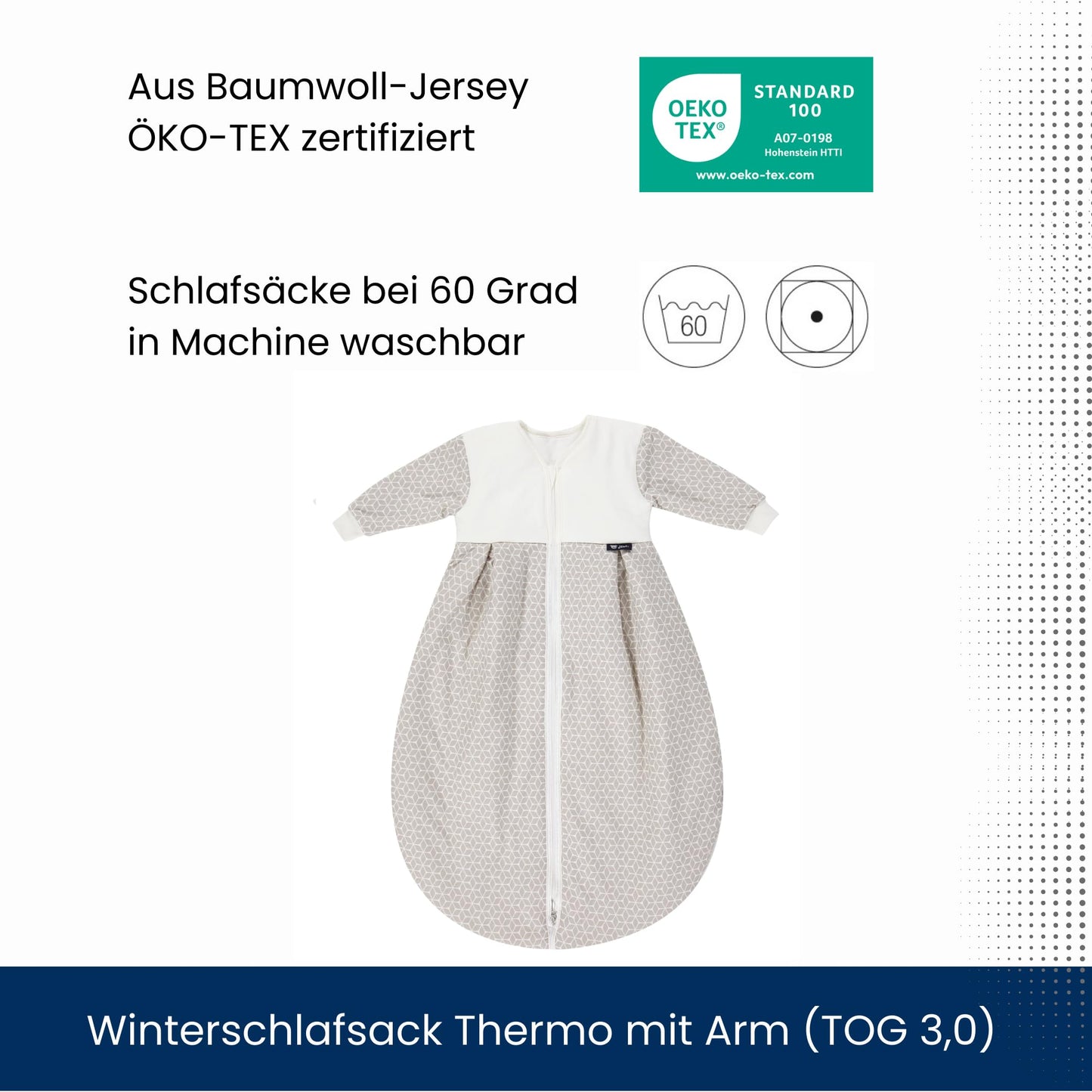 Alvi Mäxchen Thermal Sleeping Bag with Arm Baby Sleeping Bag Outer Bag with Arm Winter Sleeping Bag 3.0 Tog