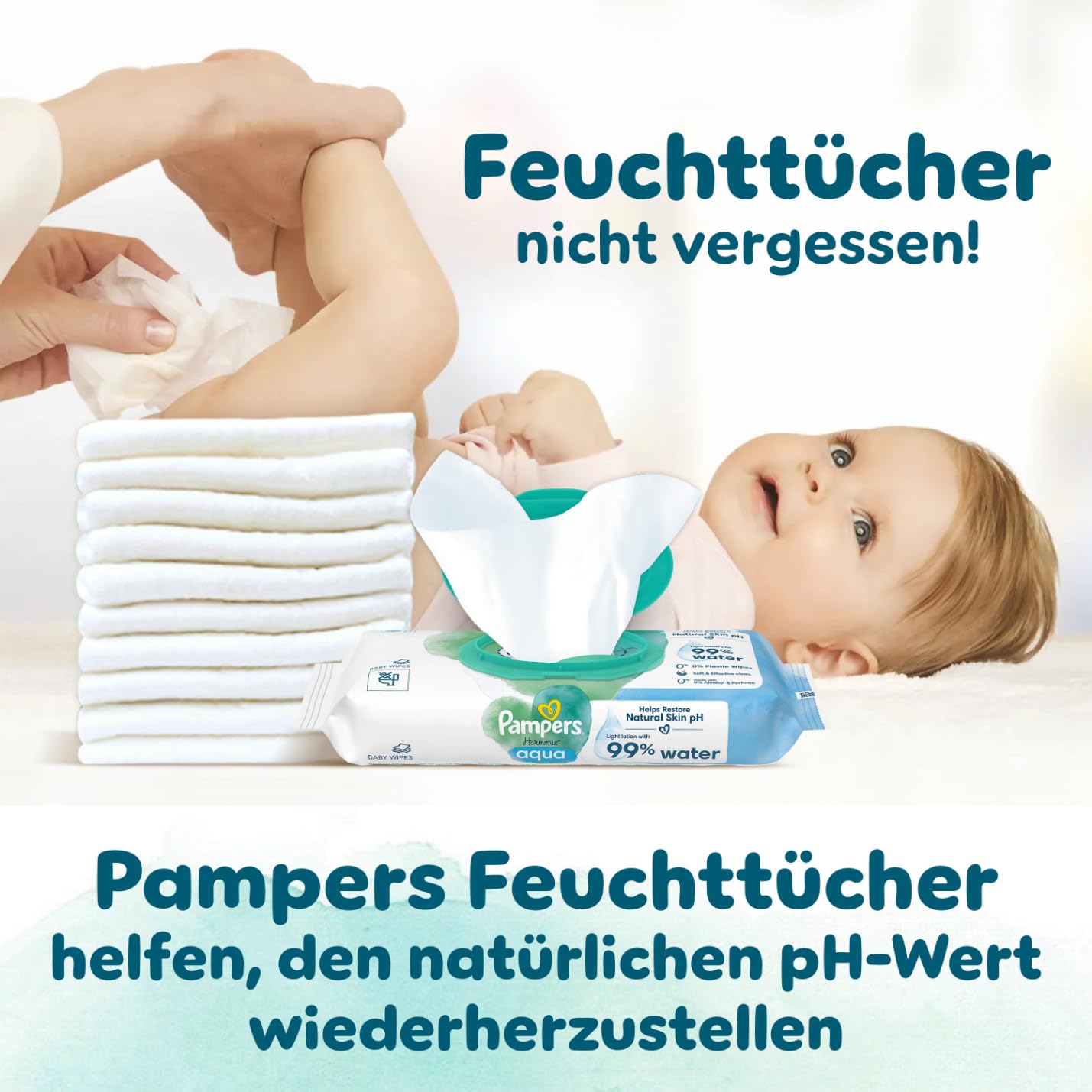 Pampers Harmonie Windeln Größe 2, 204 Windeln, 4kg-8kg, sanfter Hautschutz mit 100Prozent Pampers Schutz