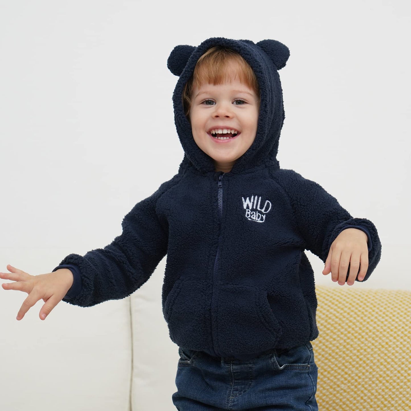 Gajaous Newborn Baby Girls Boys Fleece Hooded Jacket Zip Bear Coat Warm Winter Outwear