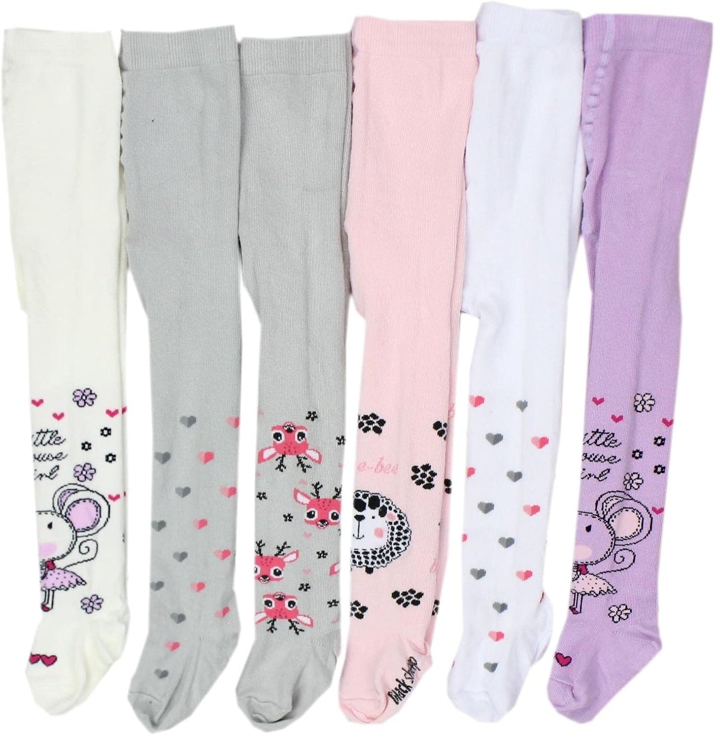 TupTam, Girls' Knitted Tights, Colourful Pattern, Pack of 6