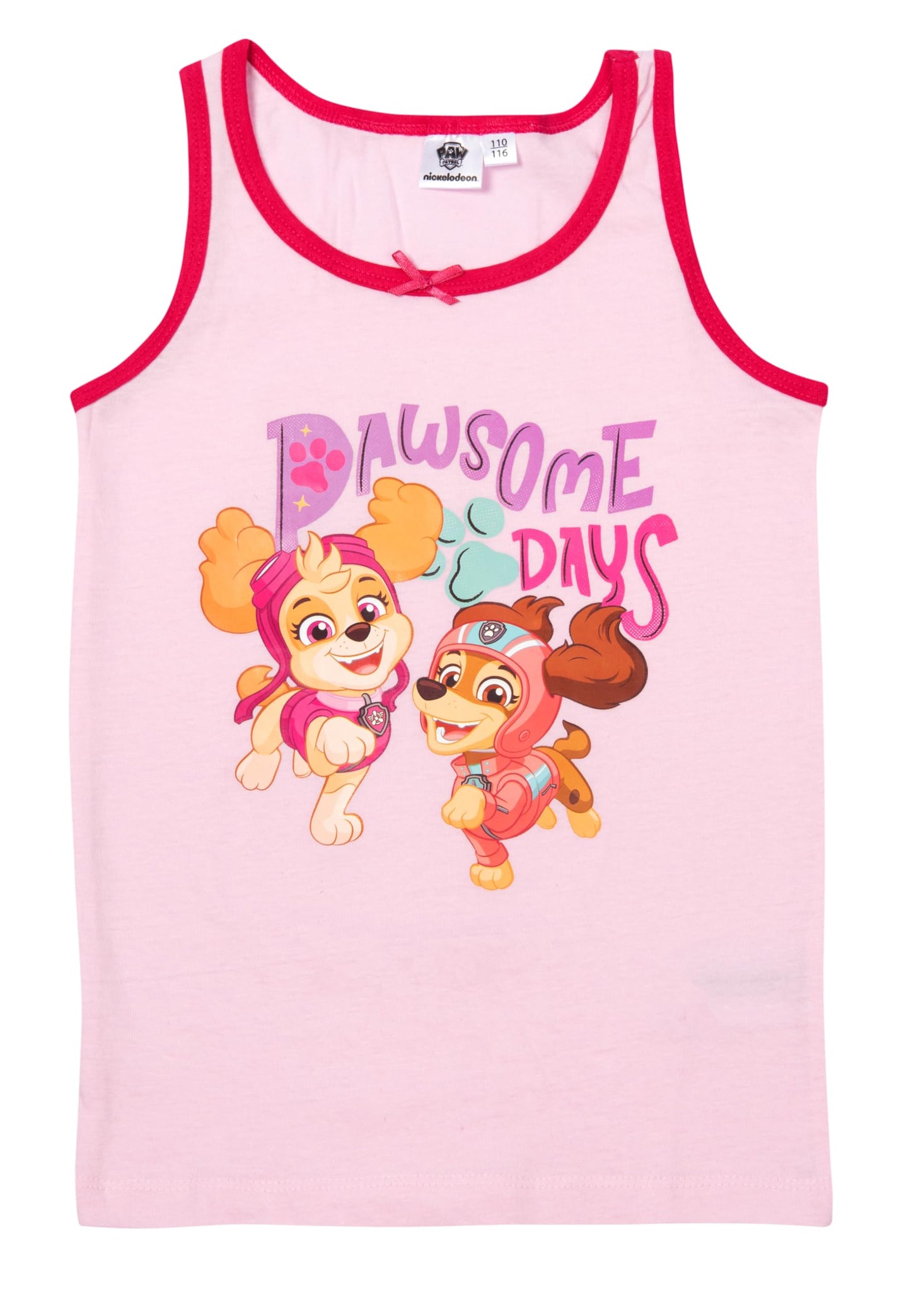 Paw Patrol undershirt for girls - children's tank top underwear pink (2-pack)
