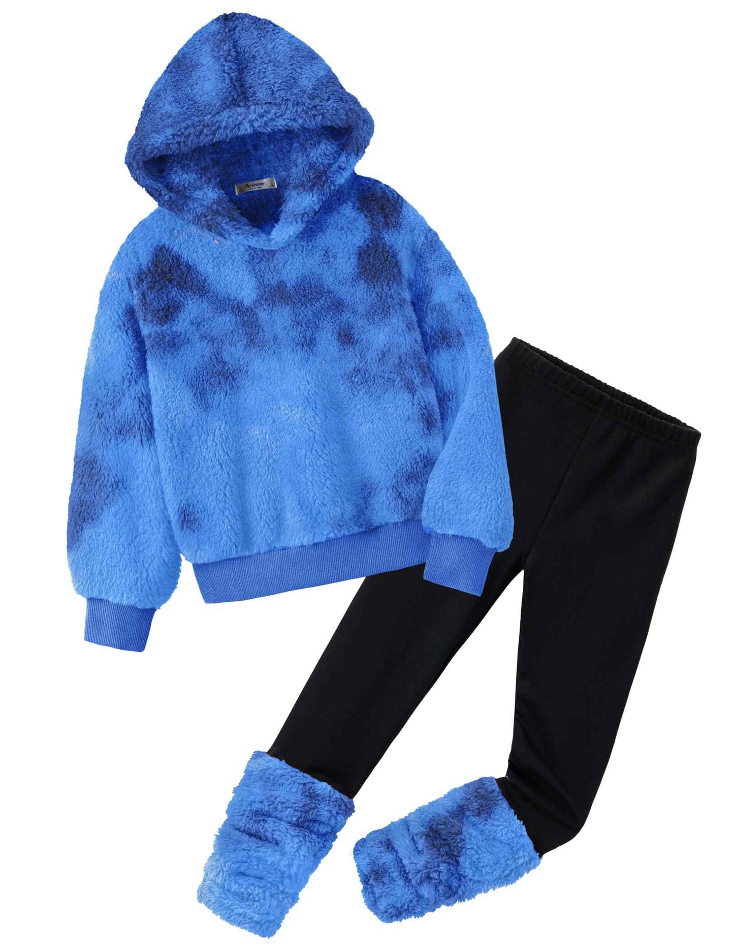 Arshiner Girls' Clothing Sets Winter Children's Hoodie with Leggings Set Warm Cuddly Padded Clothing Two Piece Outfits for Girls 5-14 Years