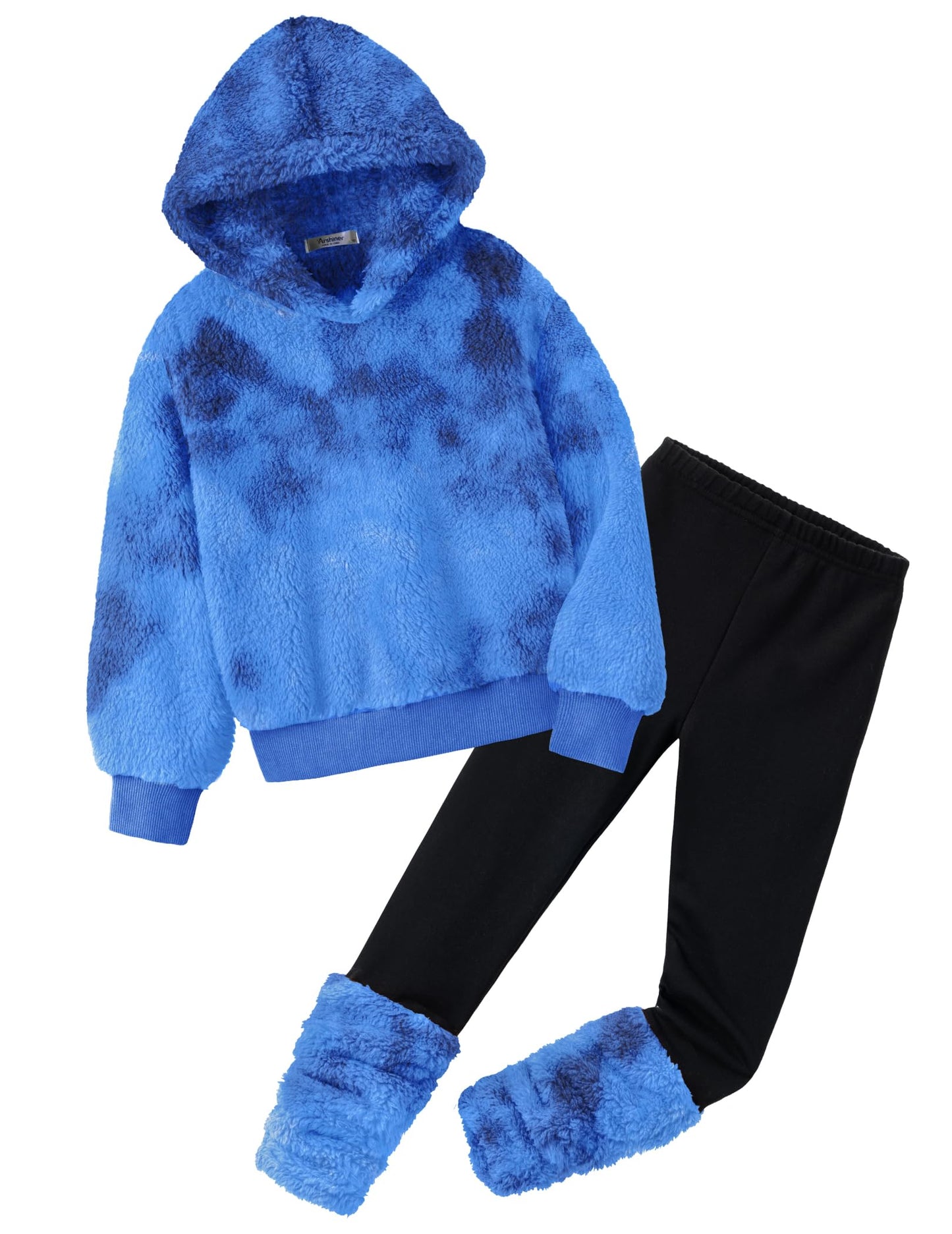 Arshiner Girls' Clothing Sets Winter Children's Hoodie with Leggings Set Warm Cuddly Padded Clothing Two Piece Outfits for Girls 5-14 Years