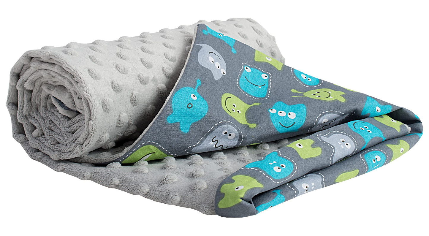 Medi Partners Babydecken Baby 100% Baumwolle Krabbeldecke Babydecke 75x100cm doppelseitig Kinderbett Minky Kuscheldecke Kinderwagen (REH mit grauem Minky)