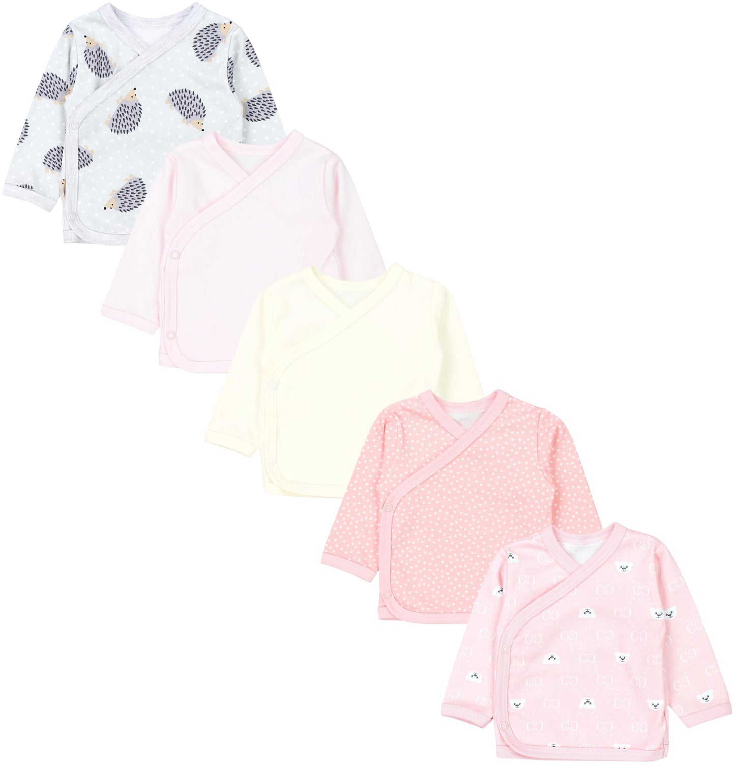TupTam Baby Mädchen Langarm Wickelshirt Baumwolle 5er Set