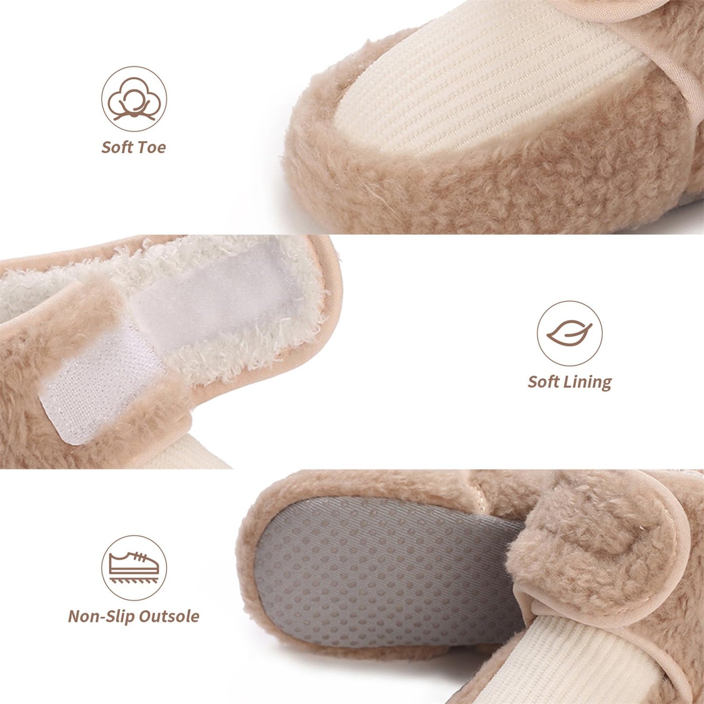 Baby Newborn Fleece Bootie, Winter Warm Non-Slip Soft Sole Winter Shoes, Sock Shoes, Cute Adjustable Crawling Shoes, Prewalker Boots for Girls and Boys, Toddler Size 0-18 Months