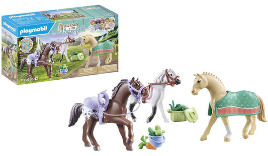 PLAYMOBIL Horses of Waterfall 71640 Kreativset mit Pferd und Stiften, inklusive Einer Figur, einem Pferd und DREI Crayola Stiften, künstlerisches Spielzeug für Kinder ab 5 Jahren