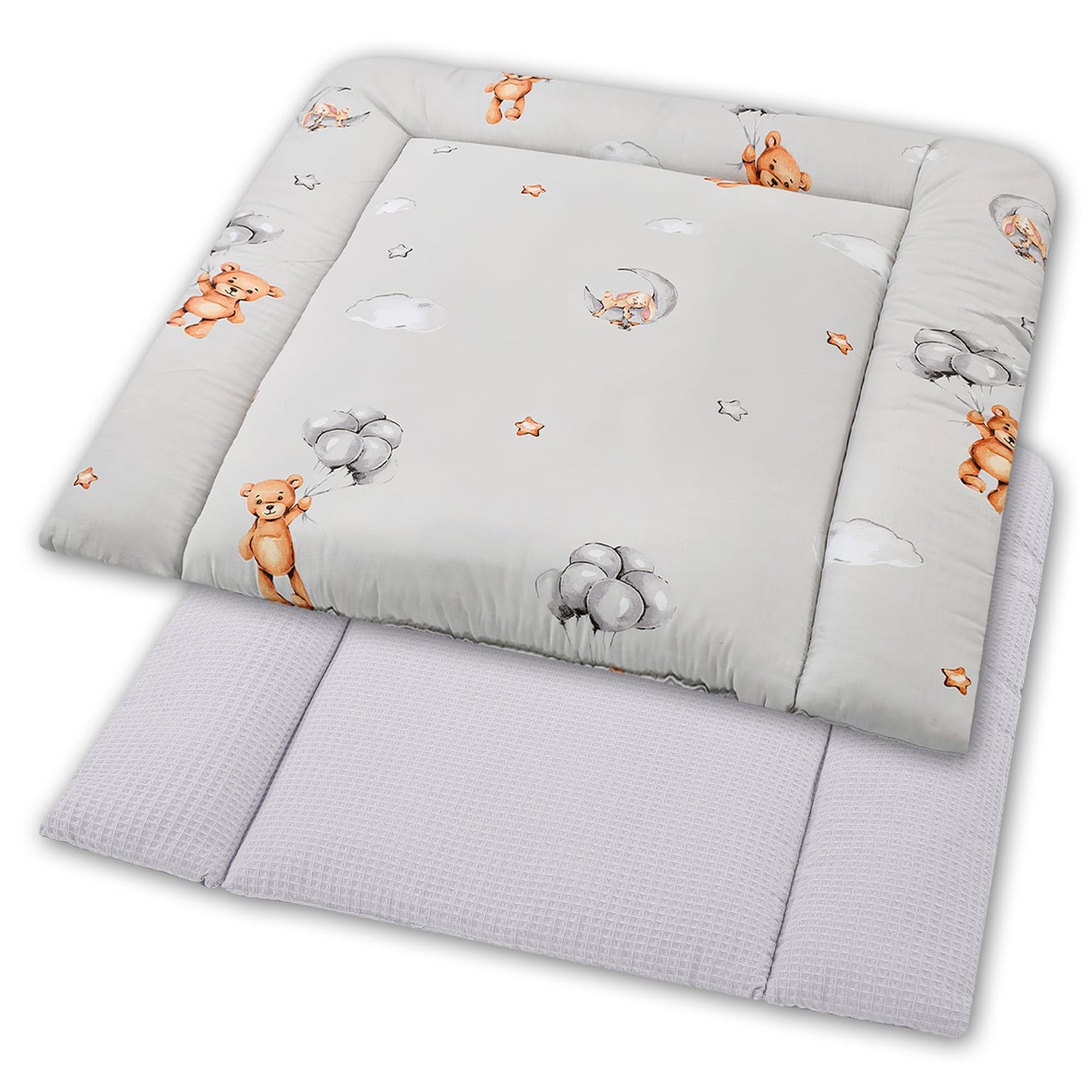 Wickelauflage Wickelunterlage aus Baumwolle 75x72 cm - Weich und waschbar Wickelunterlage fĂźr Babys Wickelmatte aus Stoff fĂźr Wickeltisch Wickelkommode oder Waschmaschine 75 x 72 Wilde Rose