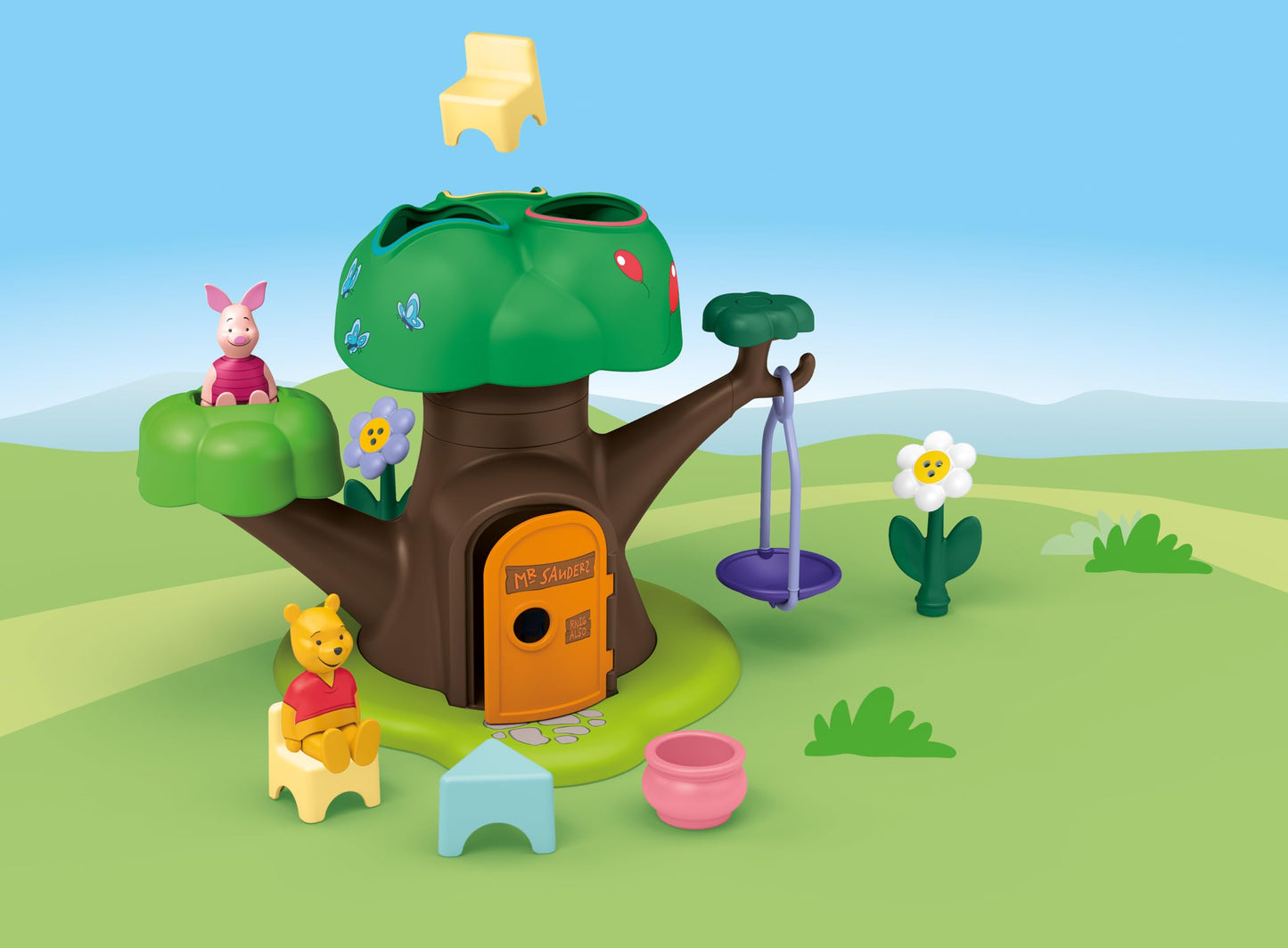 PLAYMOBIL Junior Disney Winnie the Pooh & Tiggers Bee Garden Sustainable Toy Made of Bio-Based Plastics for Children from 1 Year 71694