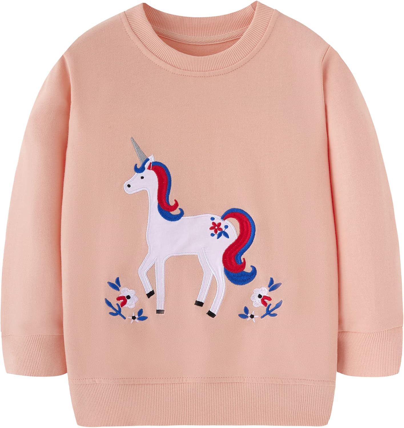 Mädchen Sweatshirt für Kinder Süß Cartoon Pullover Baumwolle Top Langarm T-Shirt Größe 1-12 Jahre