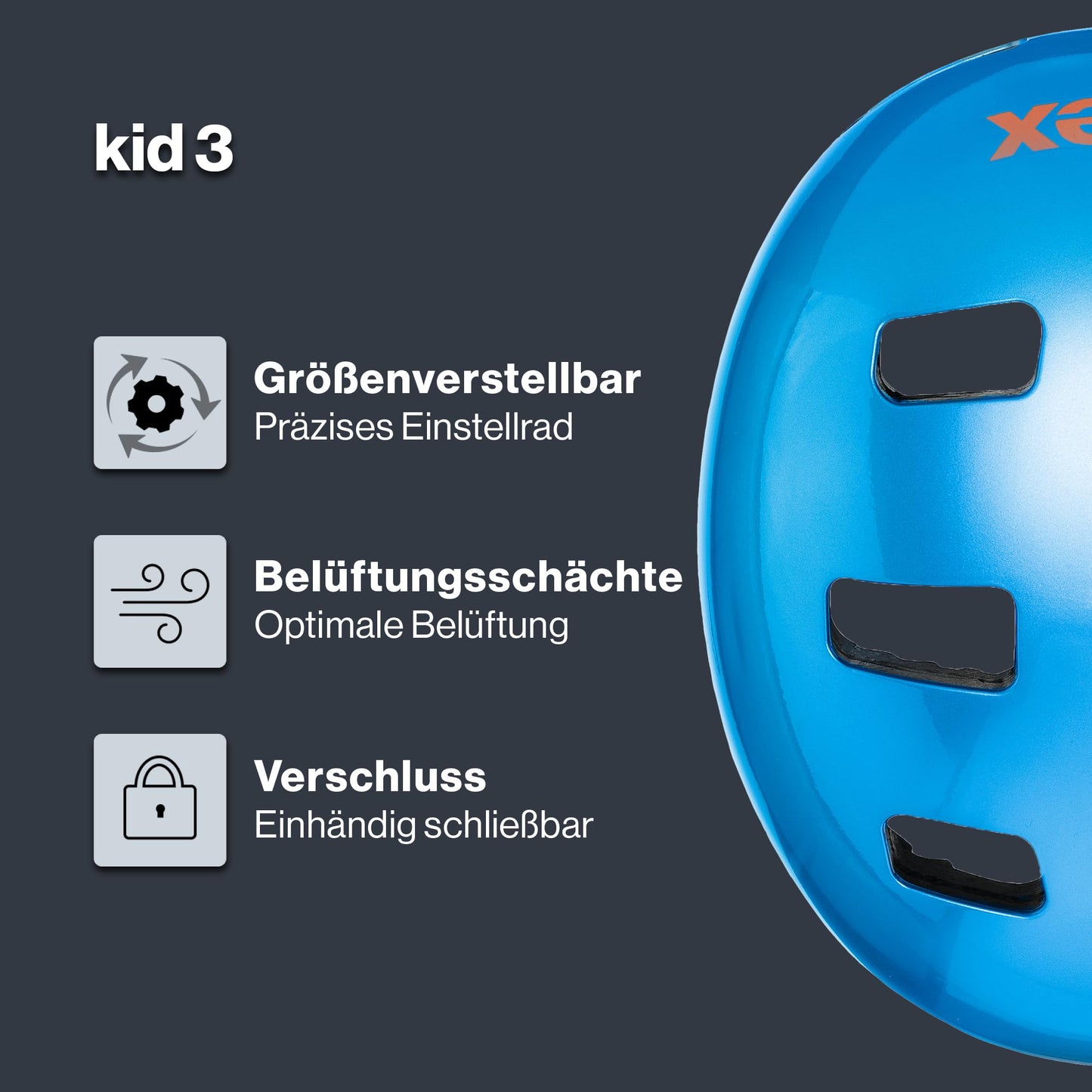 uvex Kid 3 - robust bicycle helmet for children - individual size adjustment - washable interior